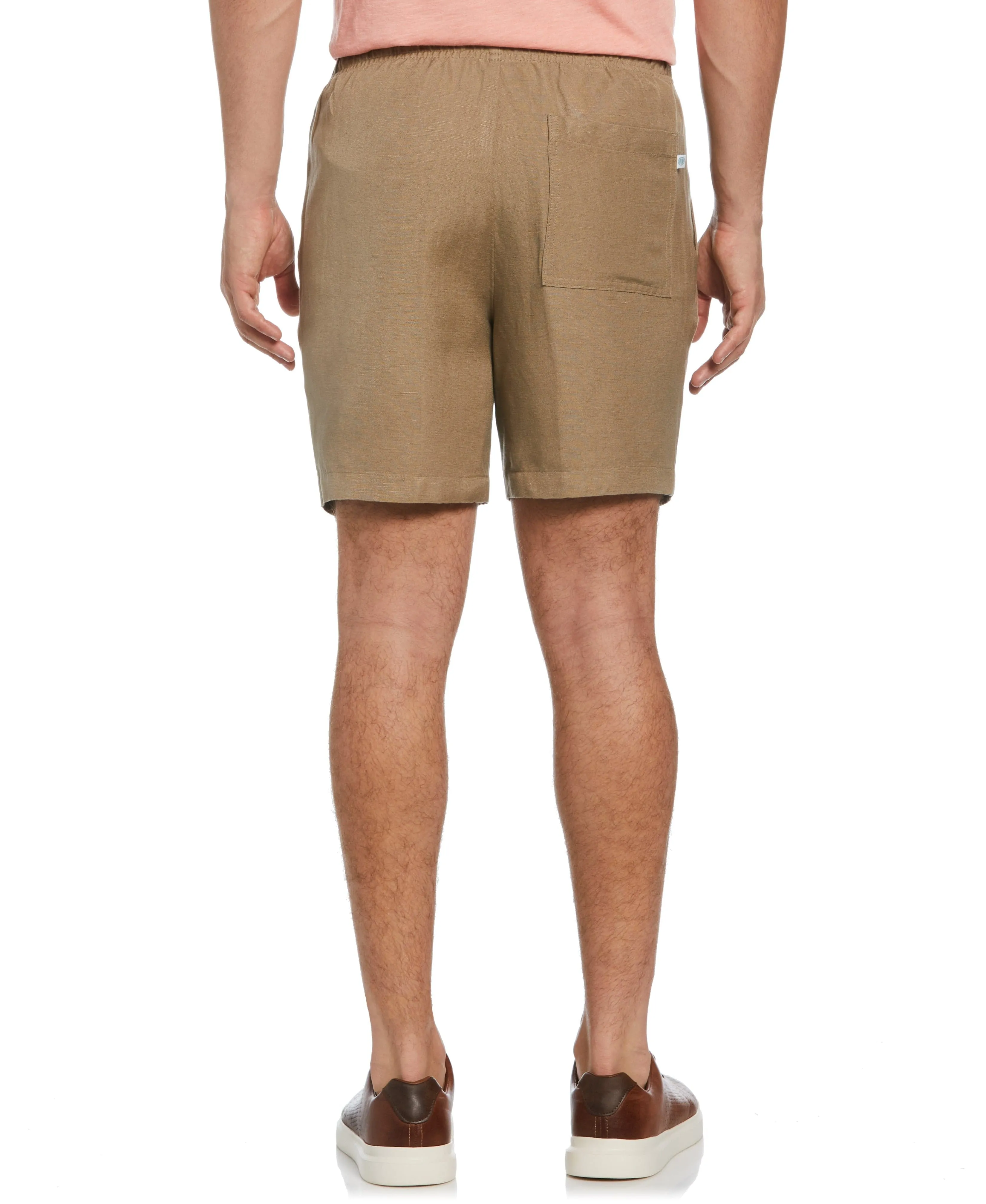 Linen-Blend Pull On Drawstring Shorts