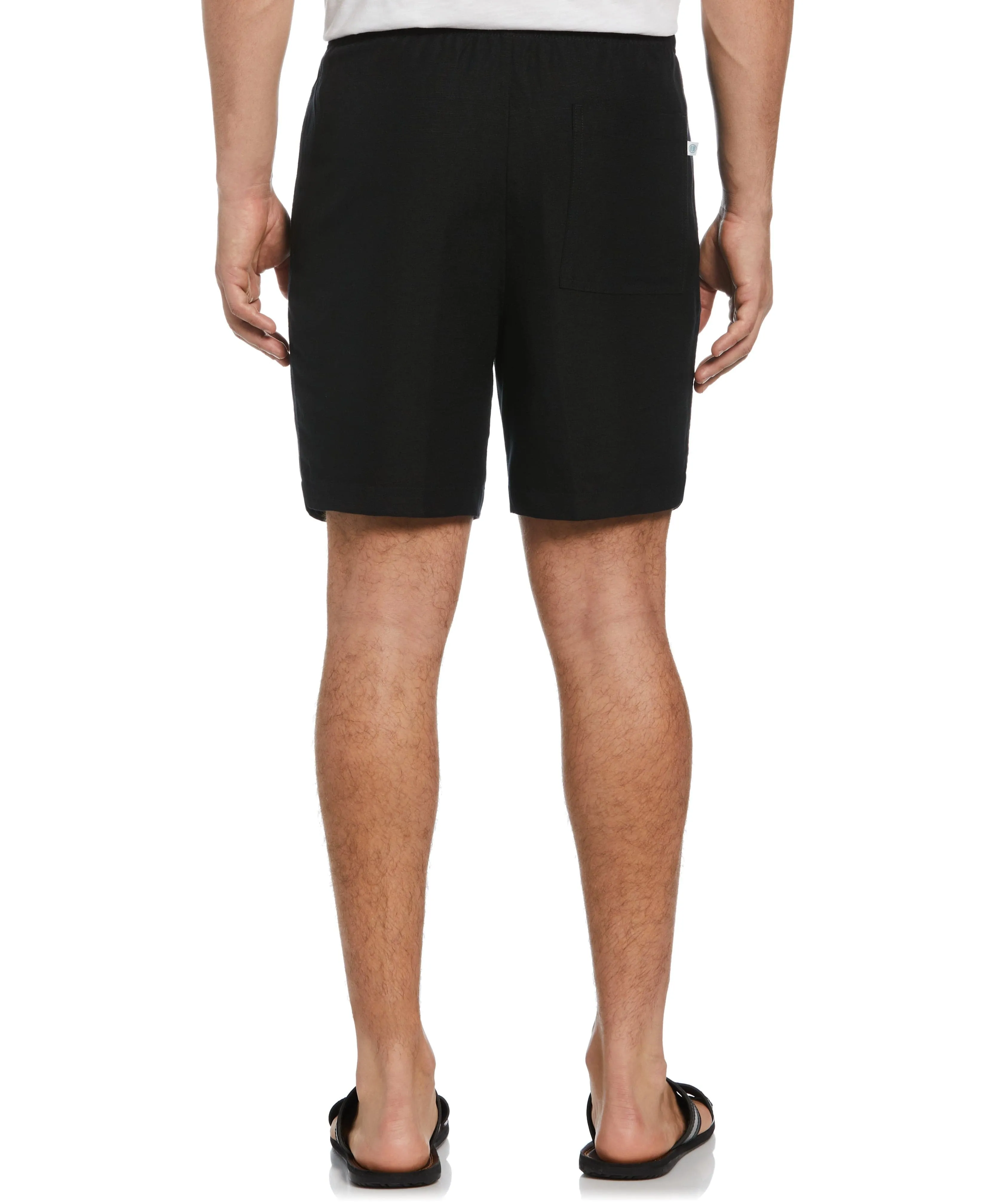 Linen-Blend Pull On Drawstring Shorts