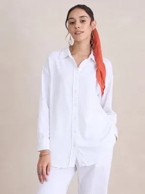 Linen Blend White Shirt