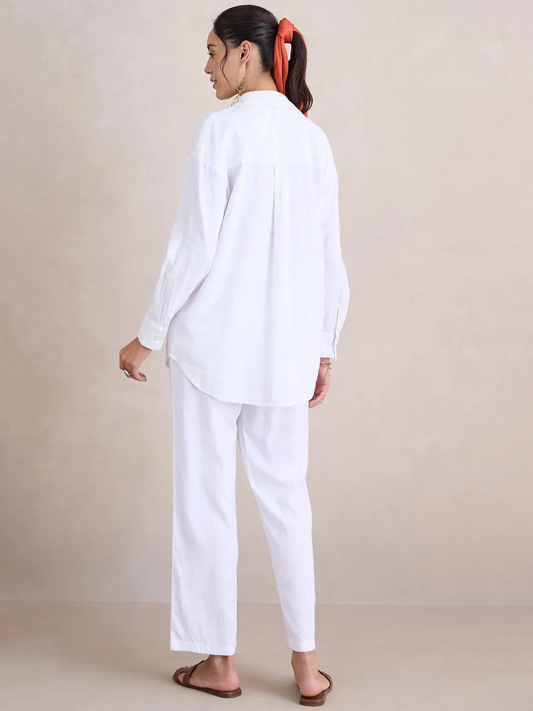 Linen Blend White Shirt
