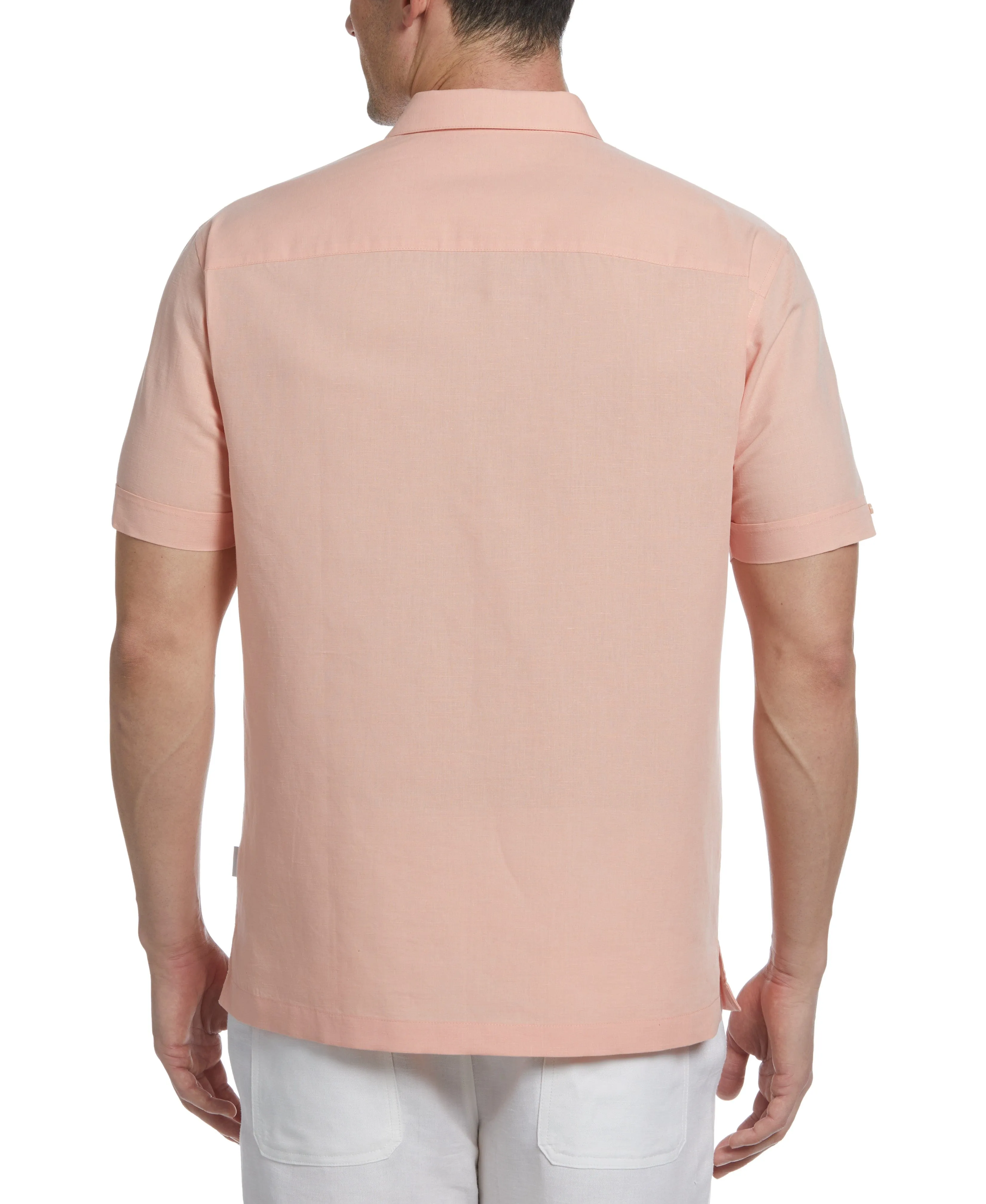 Linen Blend Yarn Dye Panel Shirt