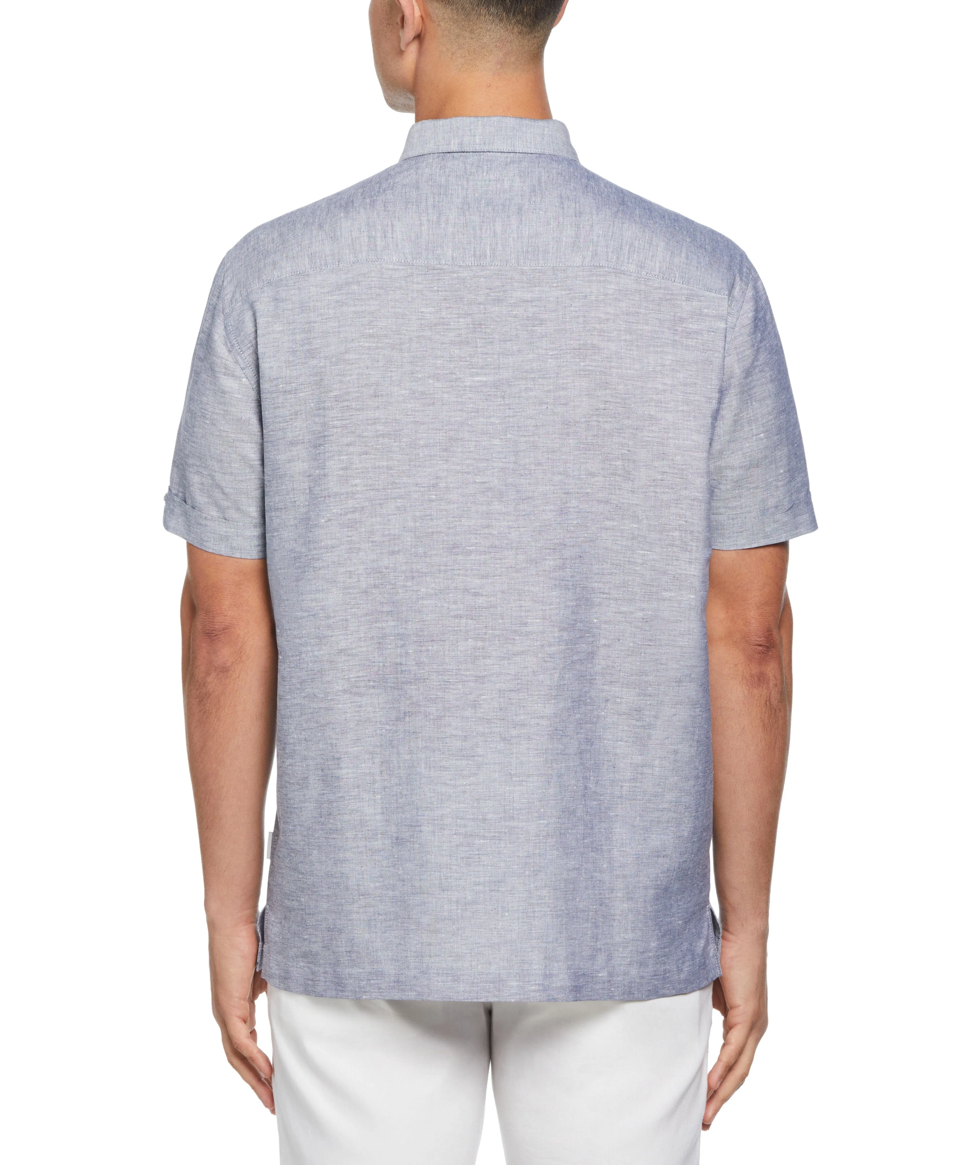 Linen Blend Yarn Dye Panel Shirt