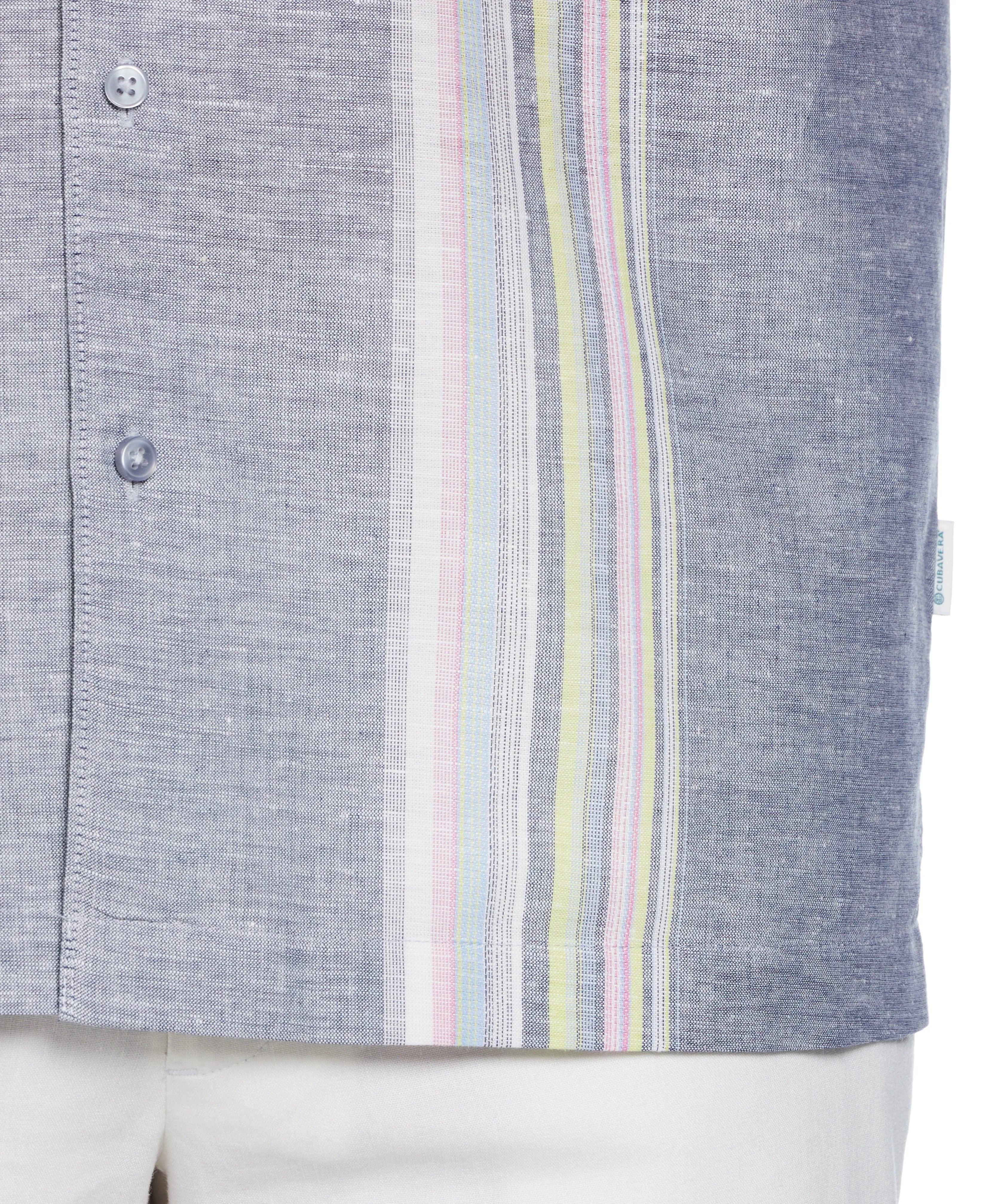 Linen Blend Yarn Dye Panel Shirt