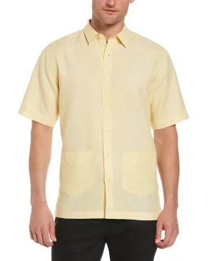 Linen-Blend Yarn Dye Stripe Guayabera Shirt