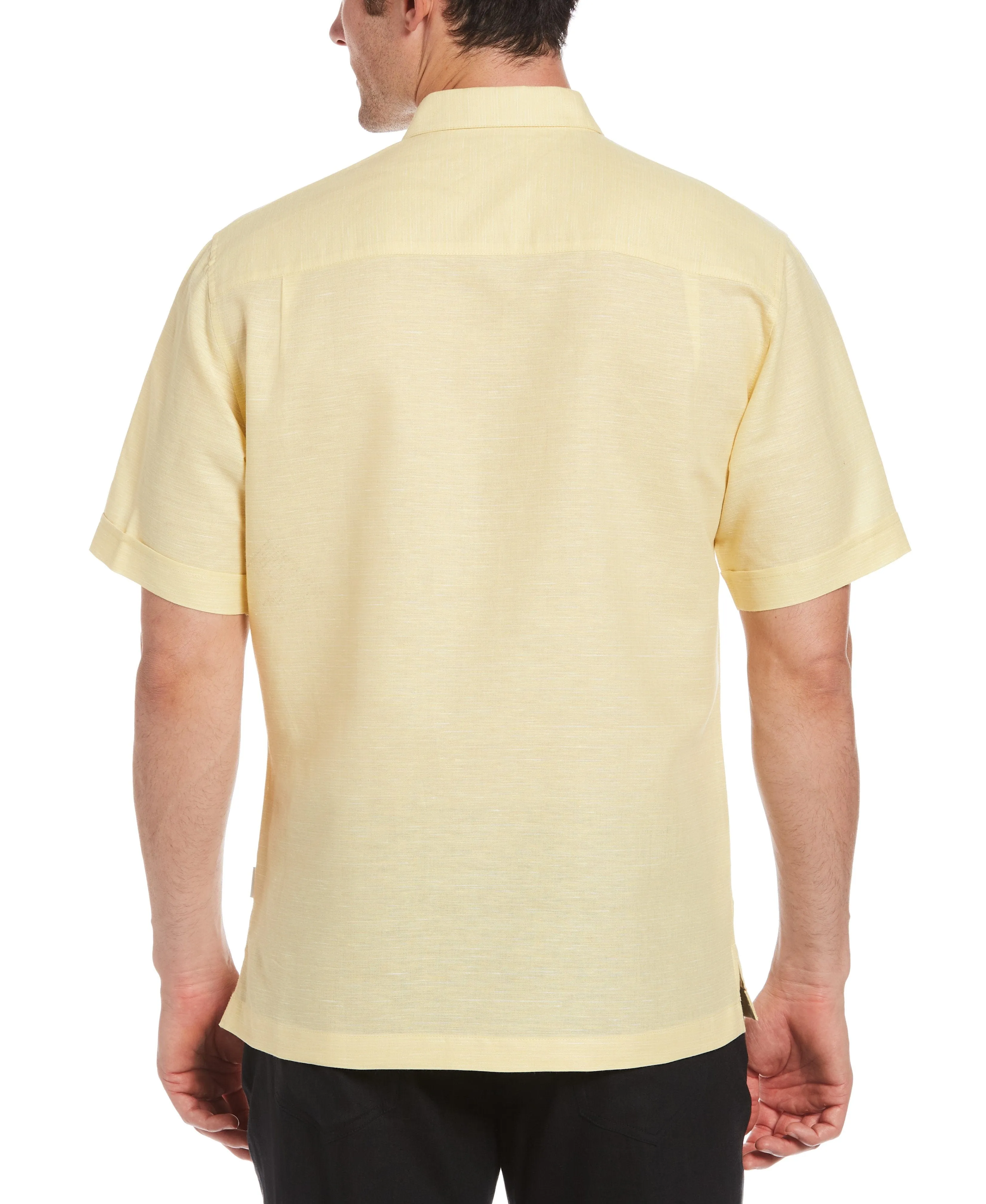 Linen-Blend Yarn Dye Stripe Guayabera Shirt