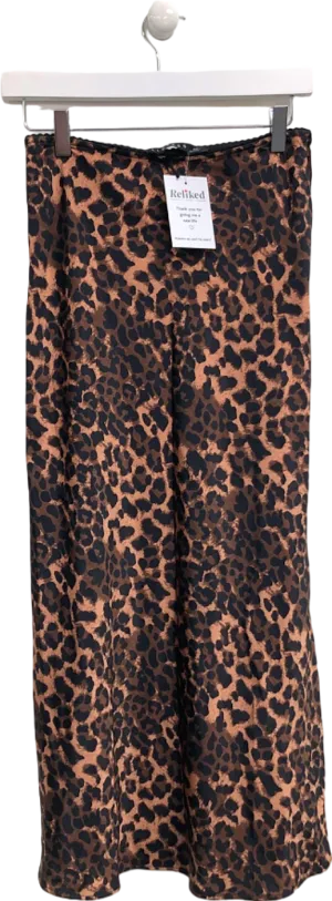 Lioness Leopard Print Midi Skirt UK XS