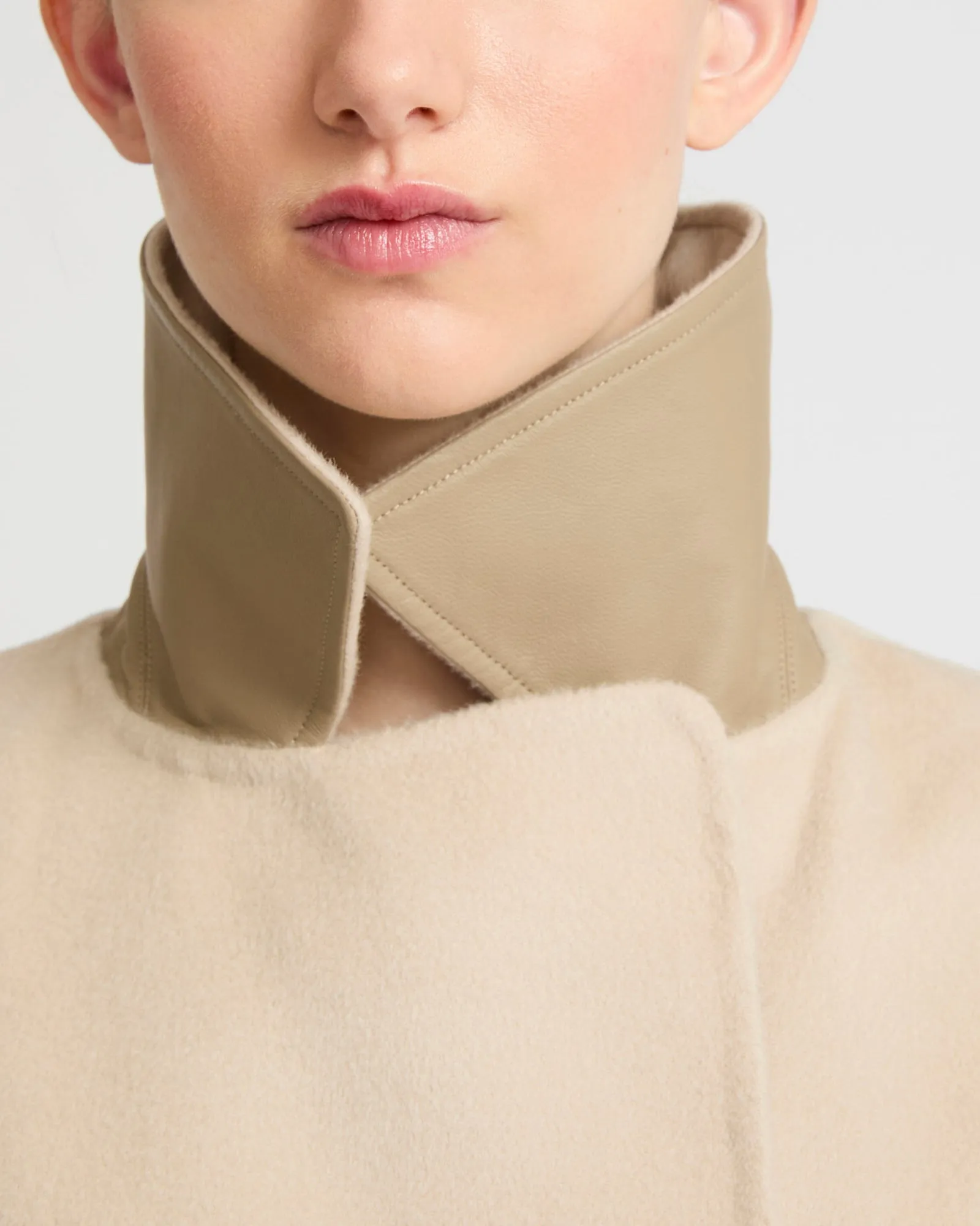 Long wool cashmere-blend trench coat