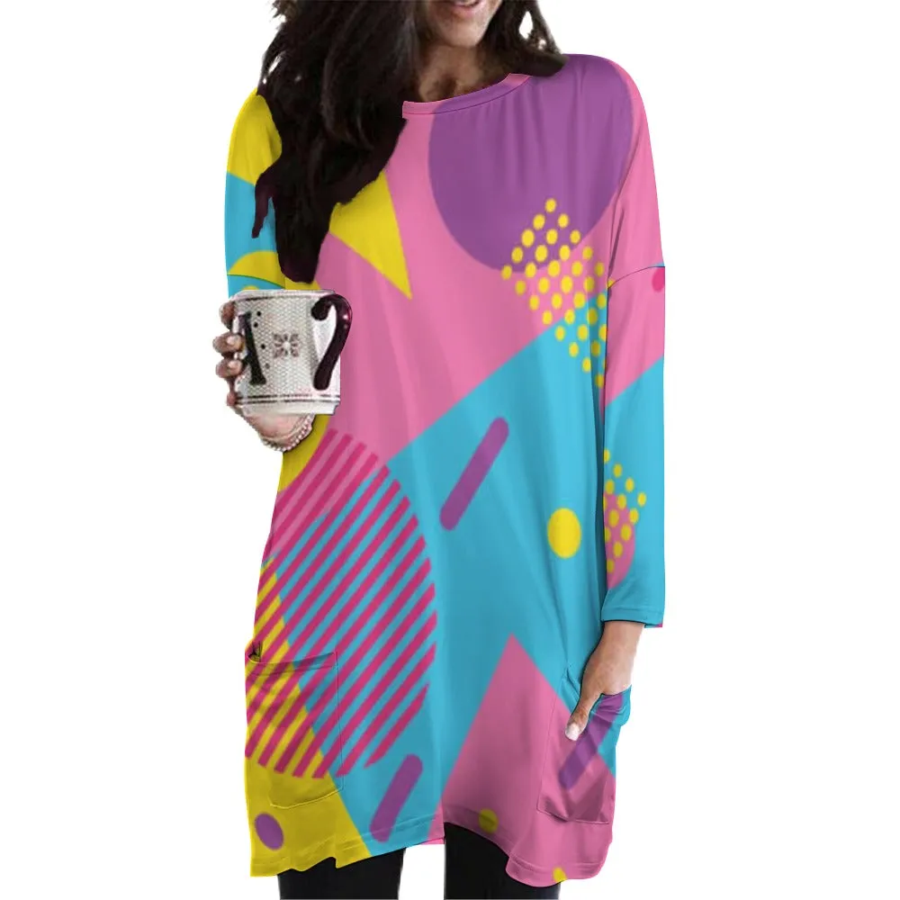 LOUD 90s Wallpaper Print Long sleeve T-shirt