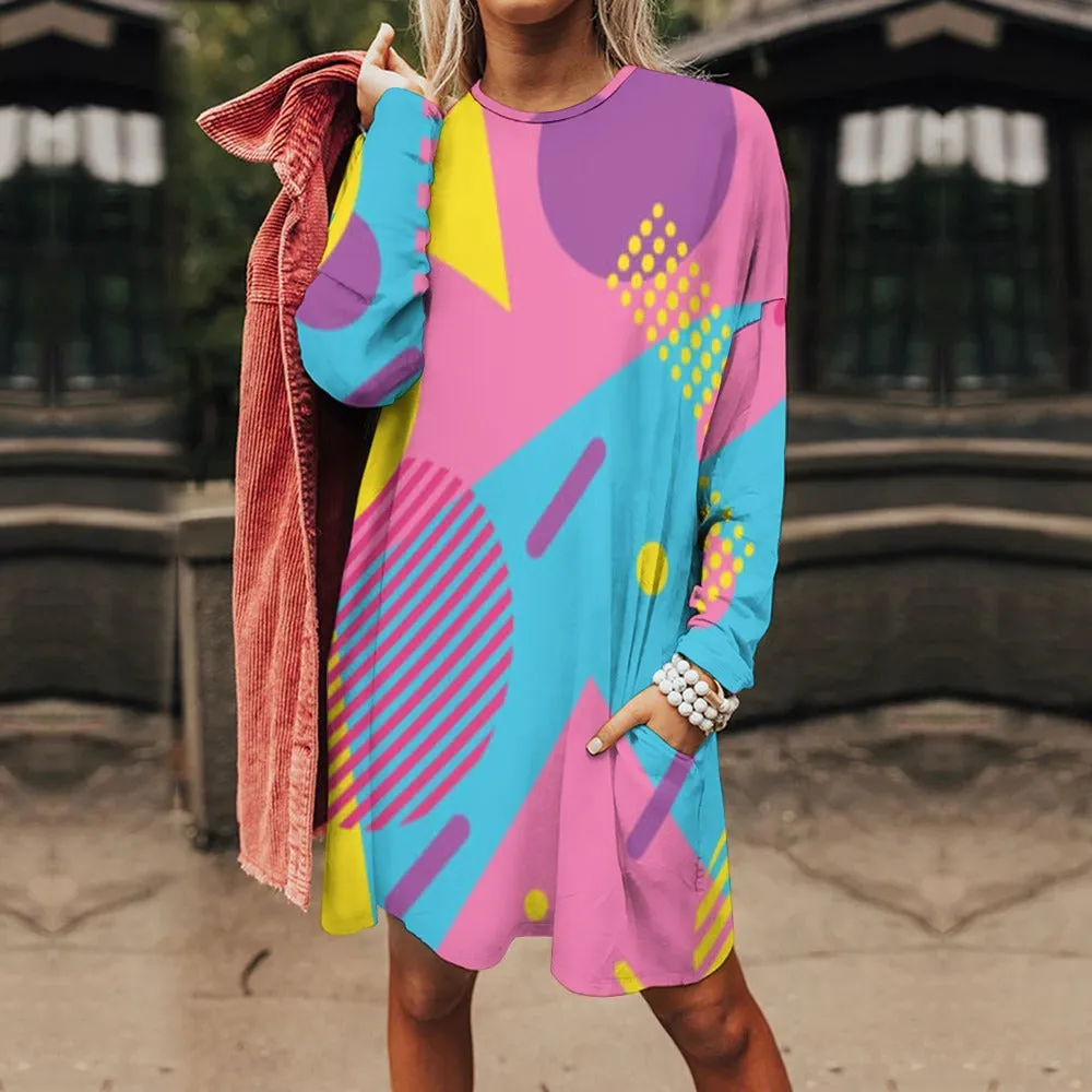 LOUD 90s Wallpaper Print Long sleeve T-shirt