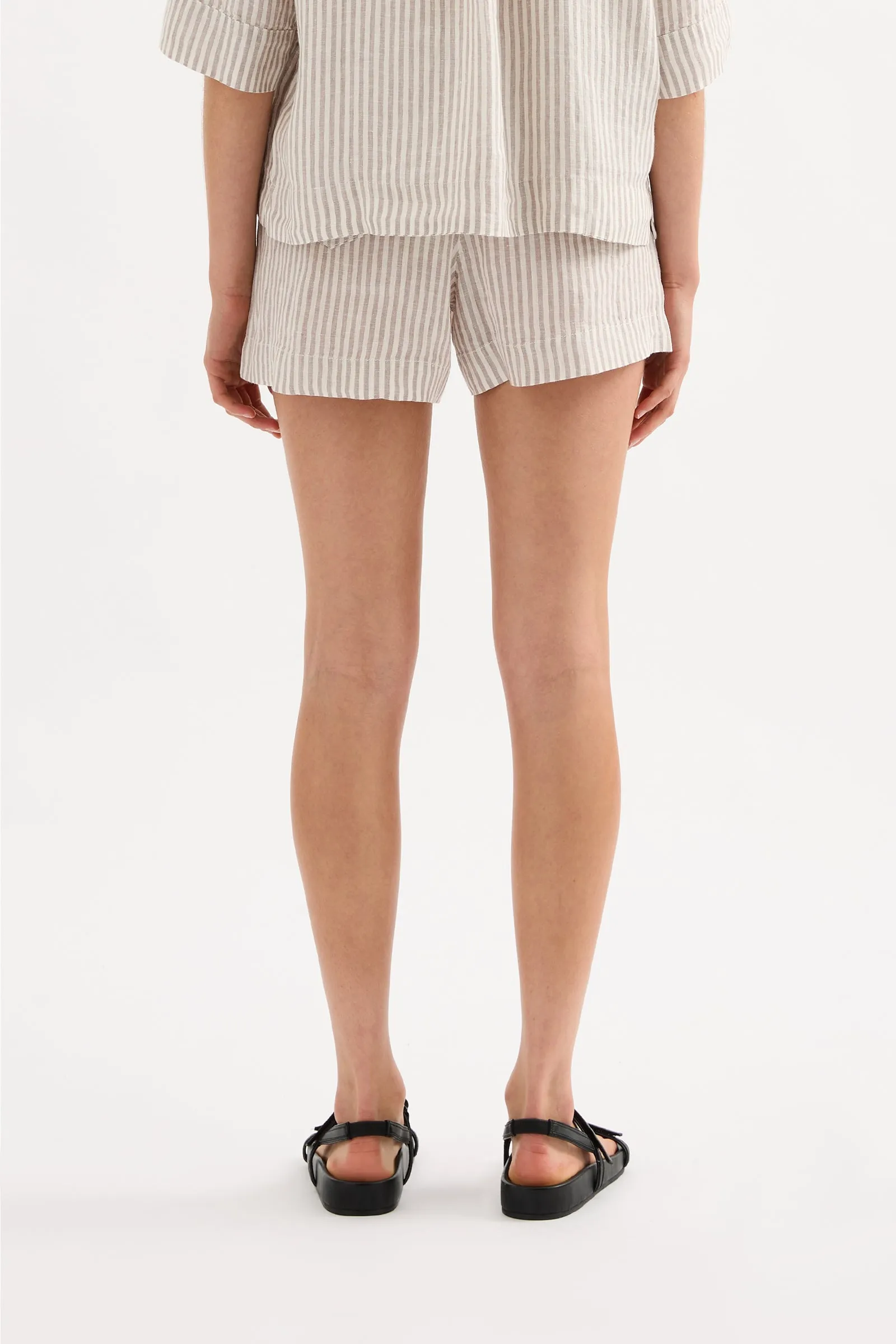 LOUNGE STRIPE LINEN SHORT
