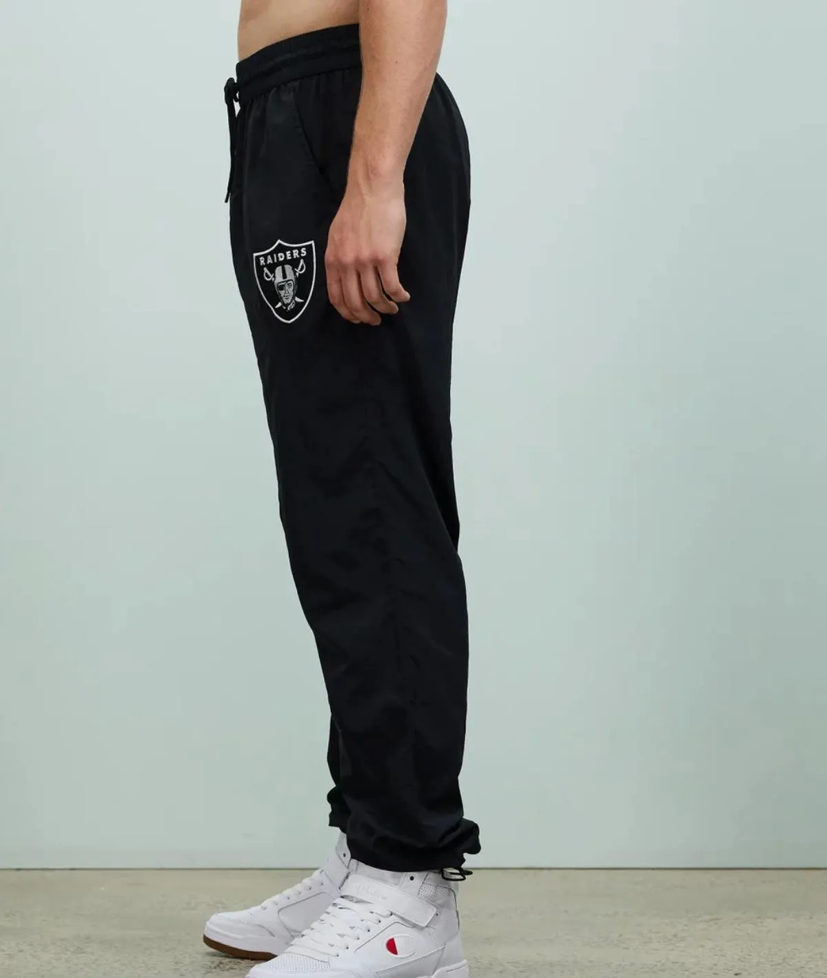 Majestic Mens Black Las Vegas Raiders Open Hem Toggle Trackies Size Medium (New)