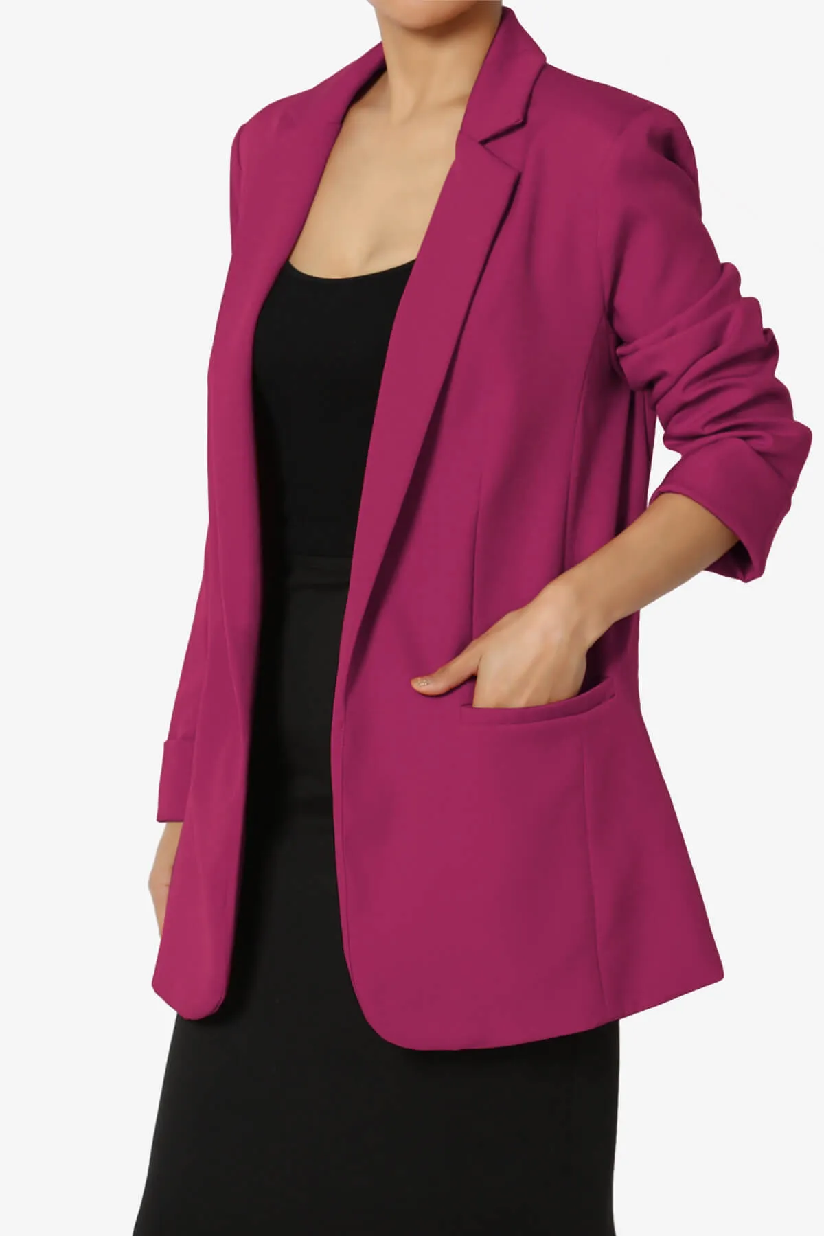 Malory Cuffed Sleeve Open Front Blazer