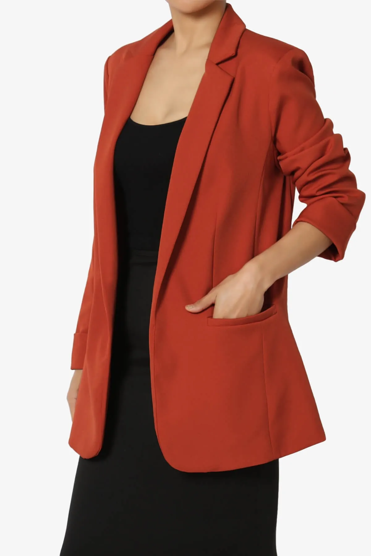 Malory Cuffed Sleeve Open Front Blazer