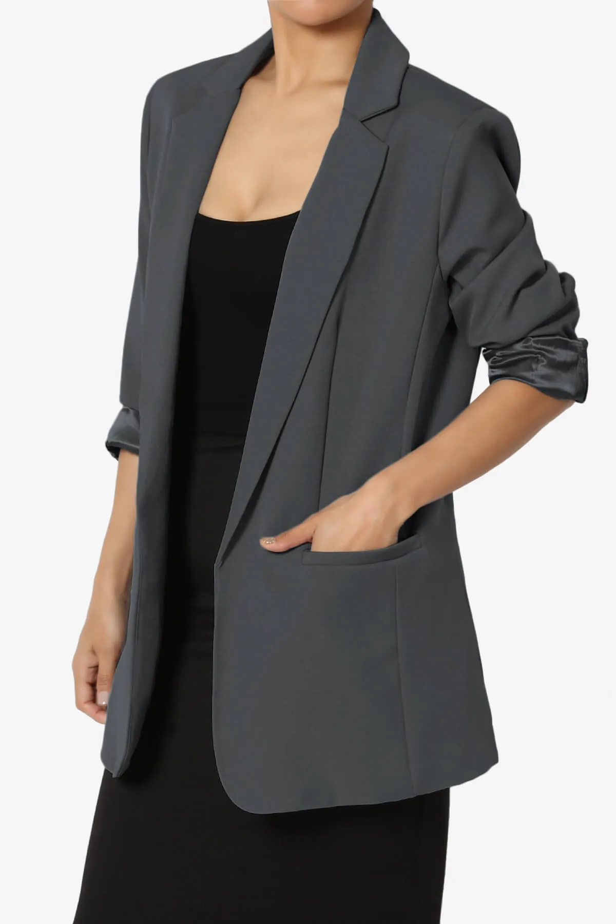 Malory Cuffed Sleeve Open Front Blazer