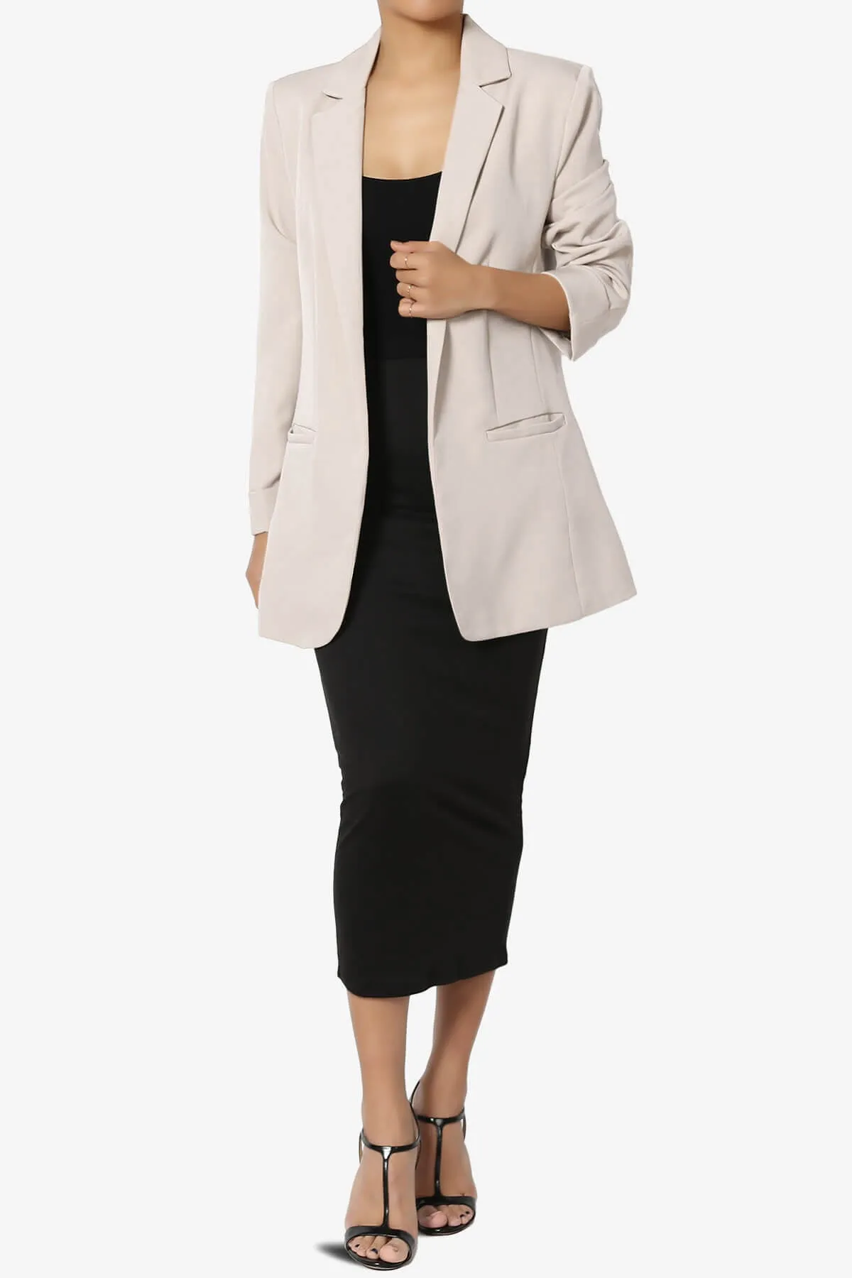 Malory Cuffed Sleeve Open Front Blazer