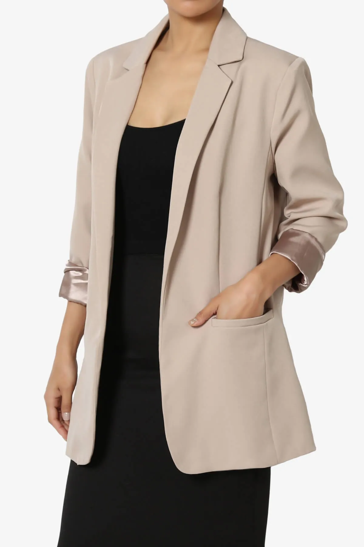 Malory Cuffed Sleeve Open Front Blazer