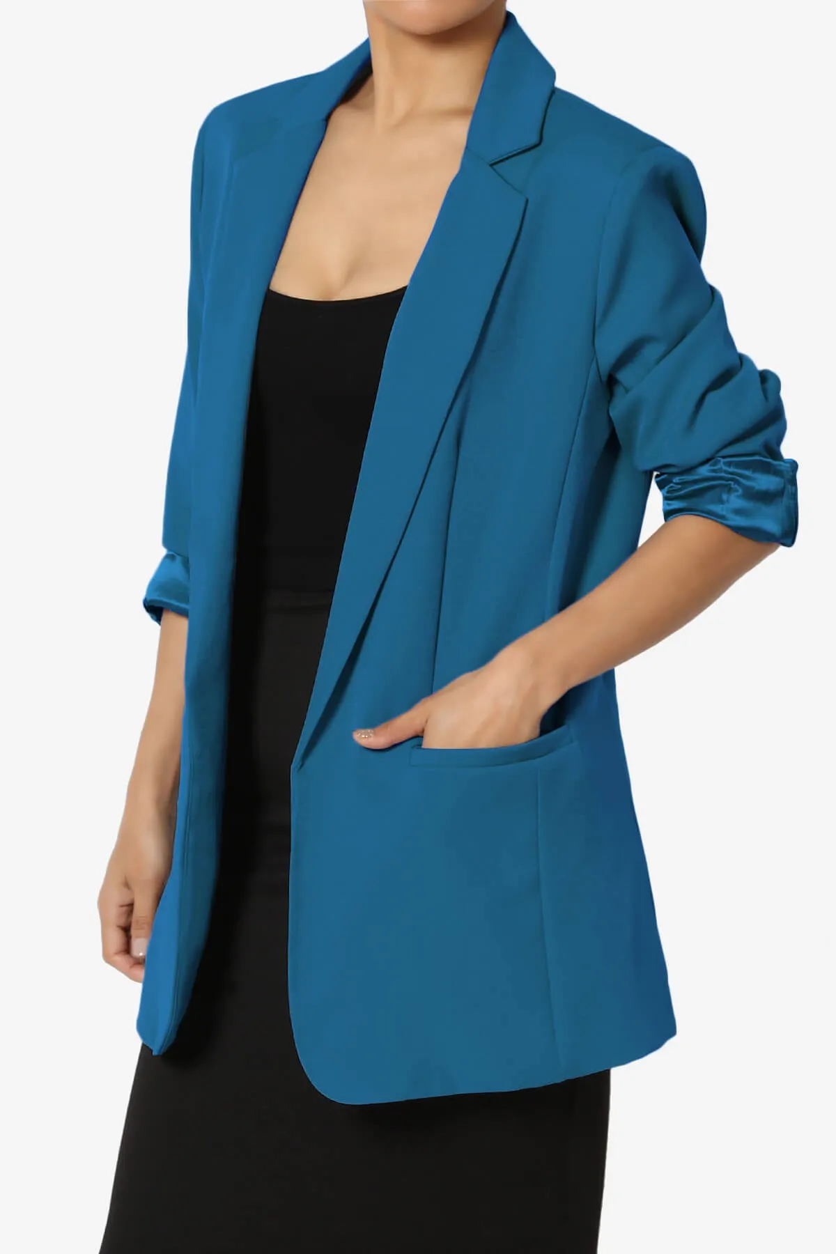 Malory Cuffed Sleeve Open Front Blazer