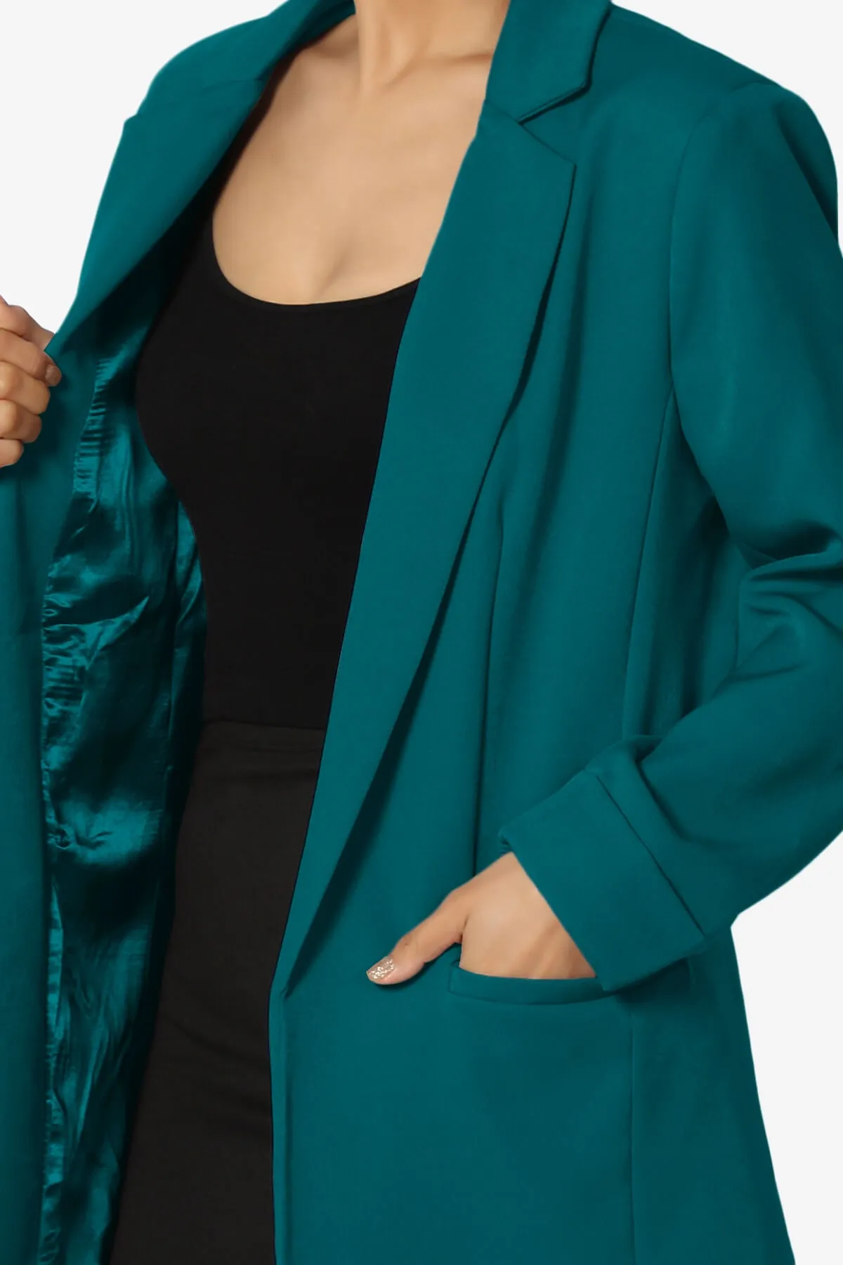 Malory Cuffed Sleeve Open Front Blazer