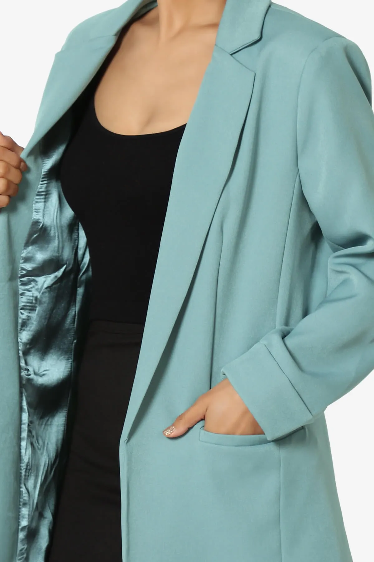 Malory Cuffed Sleeve Open Front Blazer