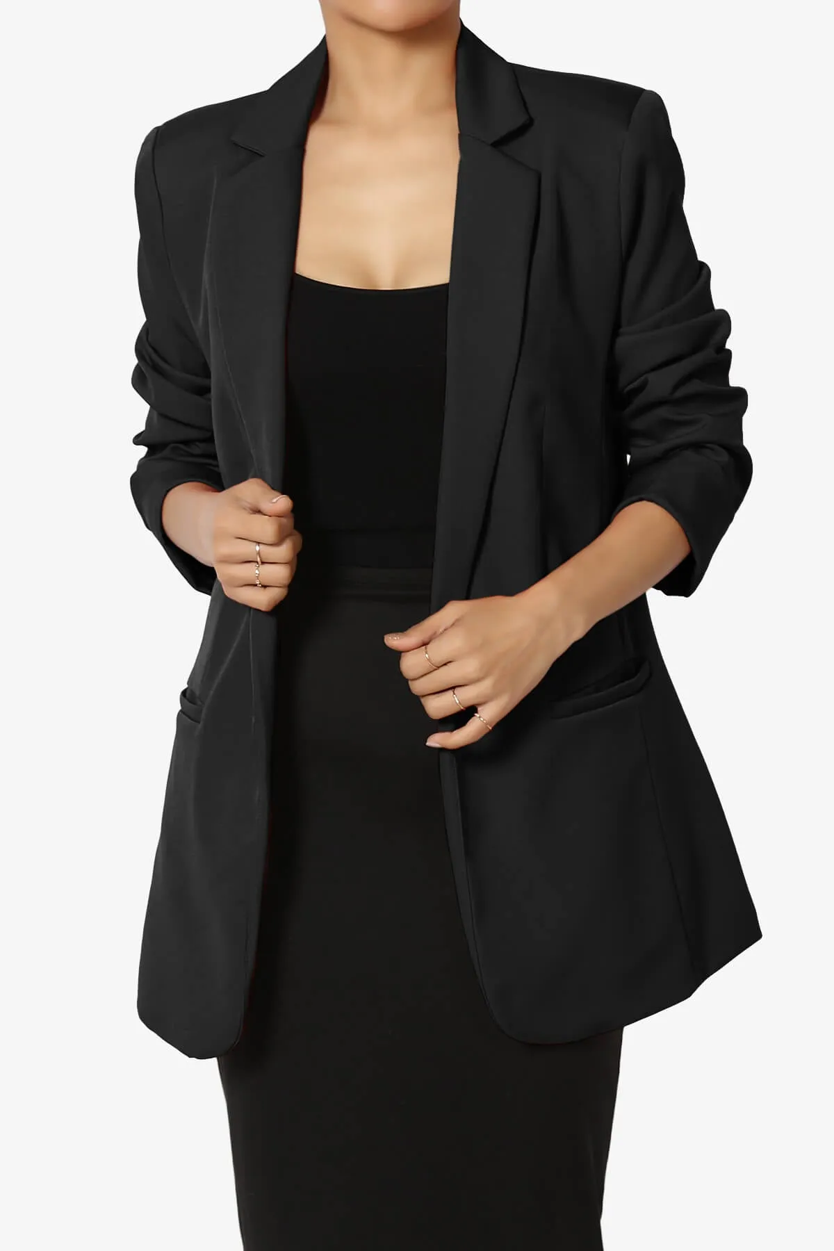 Malory Cuffed Sleeve Open Front Blazer