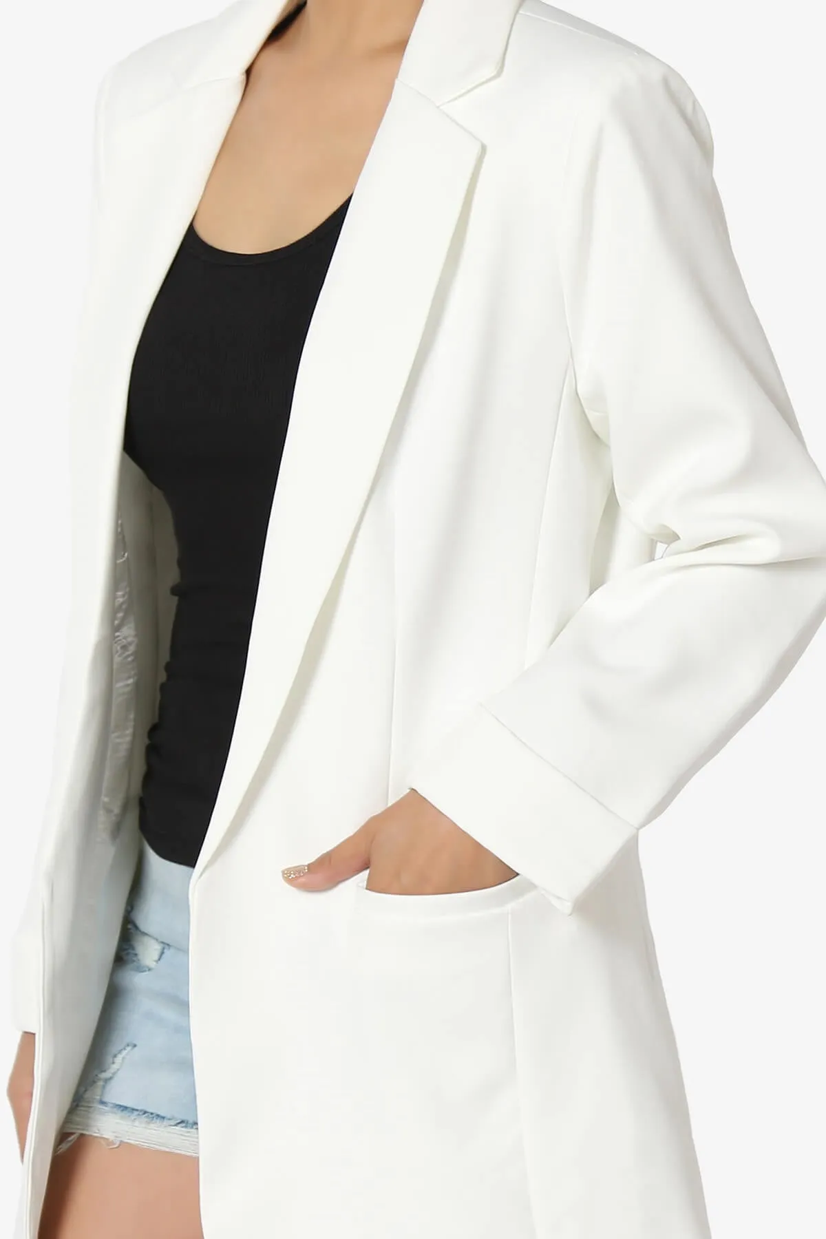 Malory Cuffed Sleeve Open Front Blazer