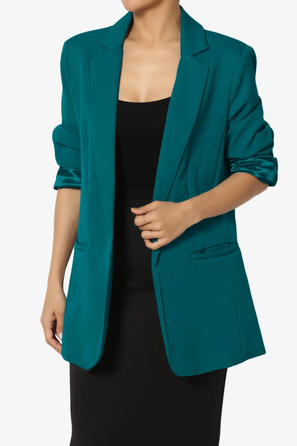 Malory Cuffed Sleeve Open Front Blazer