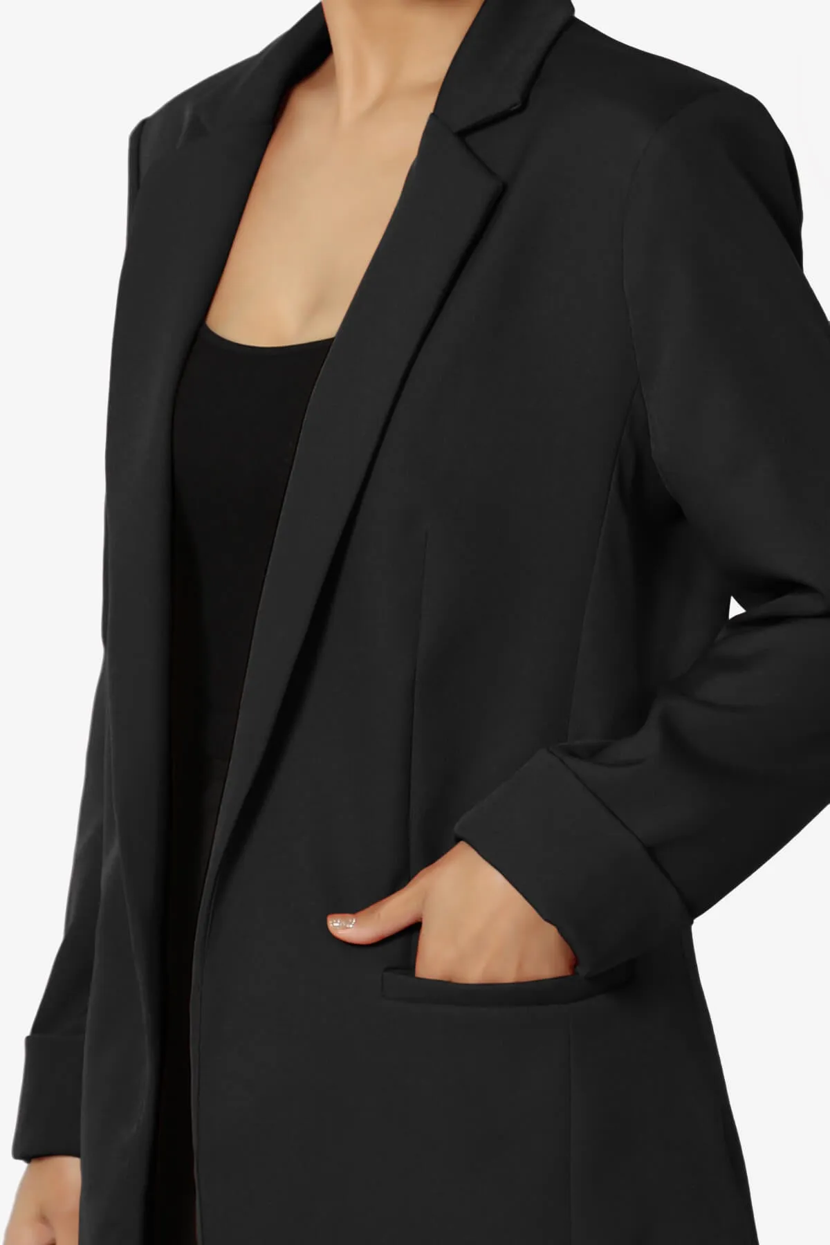 Malory Cuffed Sleeve Open Front Blazer