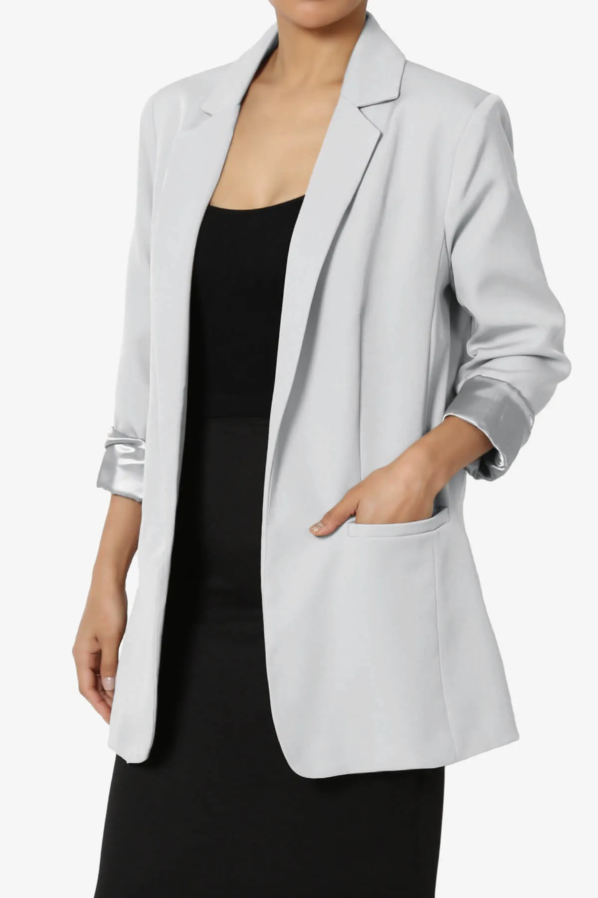 Malory Cuffed Sleeve Open Front Blazer
