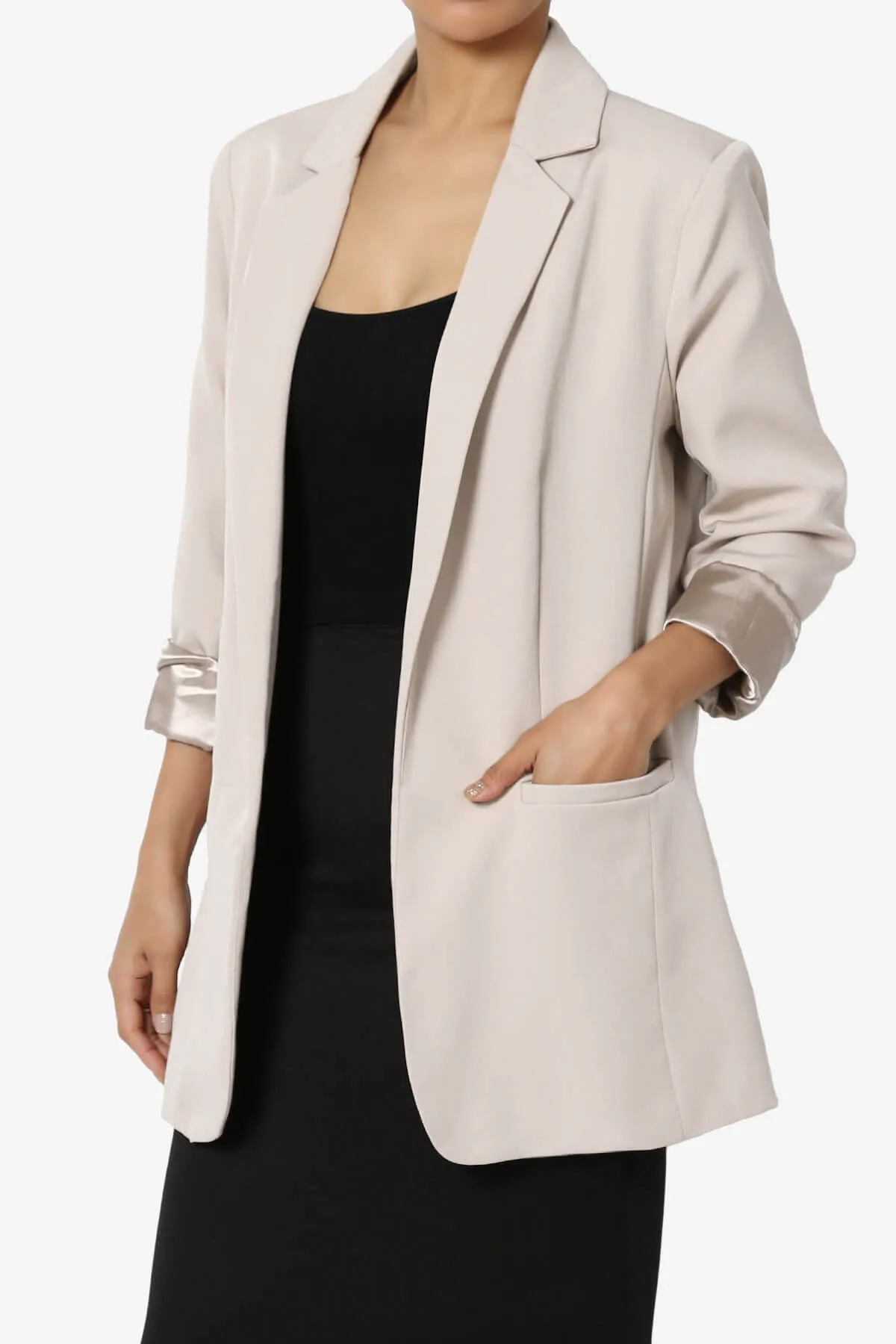 Malory Cuffed Sleeve Open Front Blazer