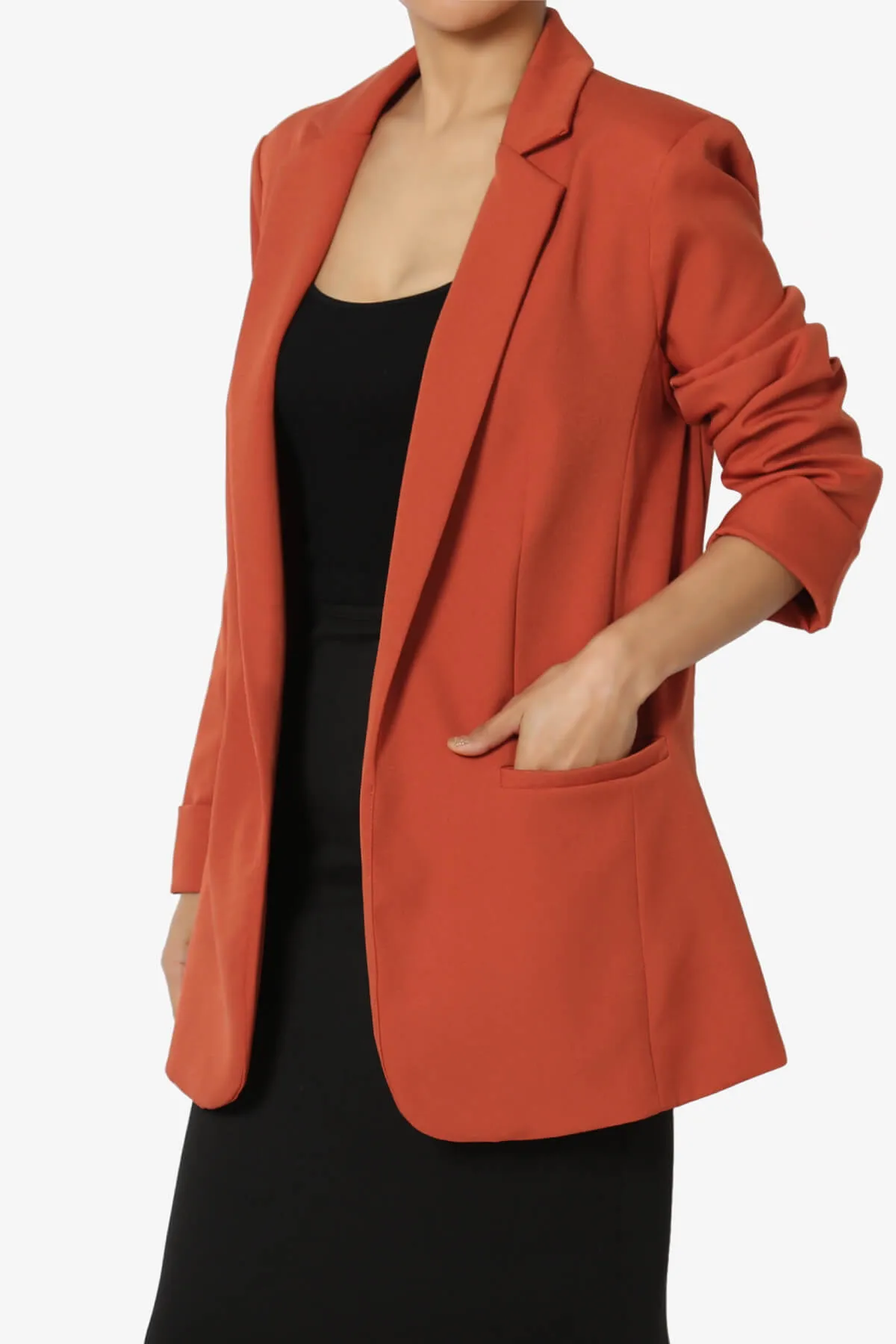 Malory Cuffed Sleeve Open Front Blazer