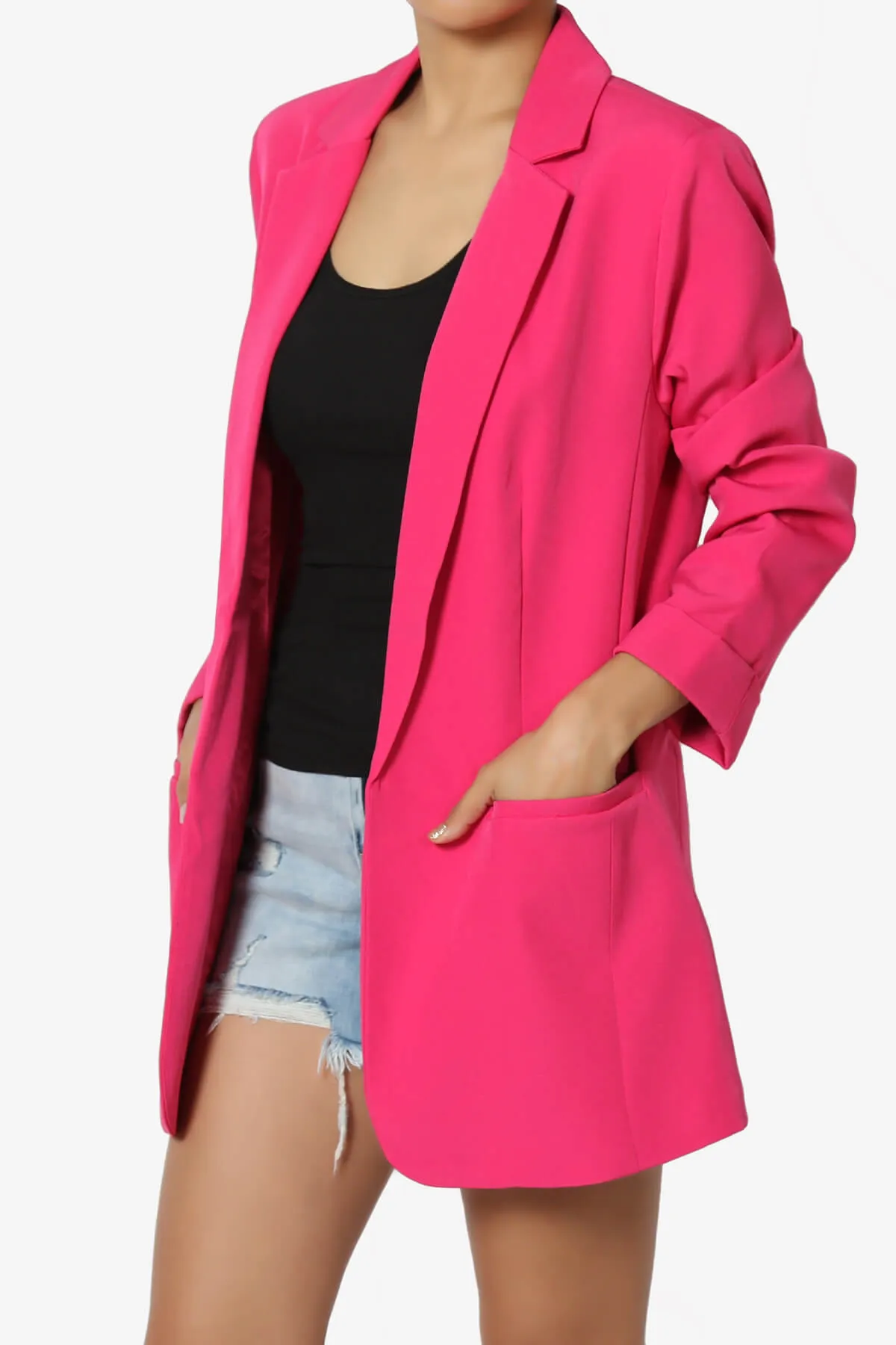 Malory Cuffed Sleeve Open Front Blazer