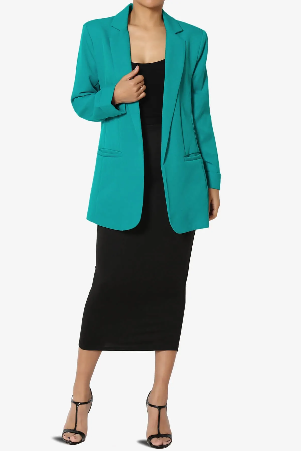 Malory Cuffed Sleeve Open Front Blazer