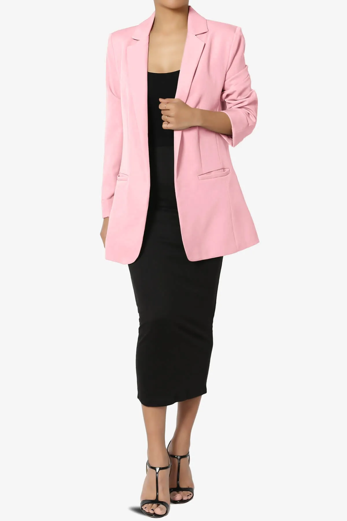 Malory Cuffed Sleeve Open Front Blazer