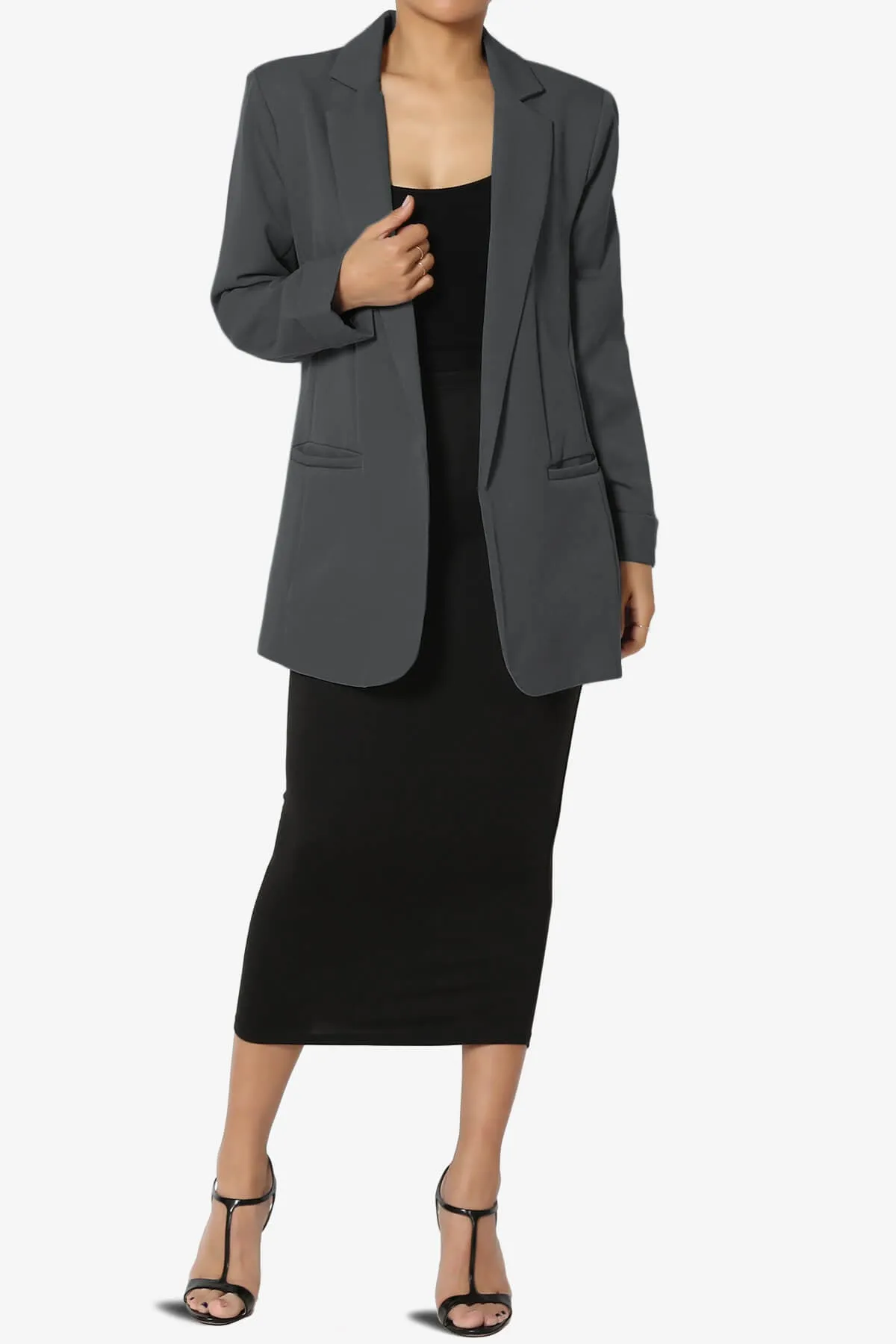 Malory Cuffed Sleeve Open Front Blazer