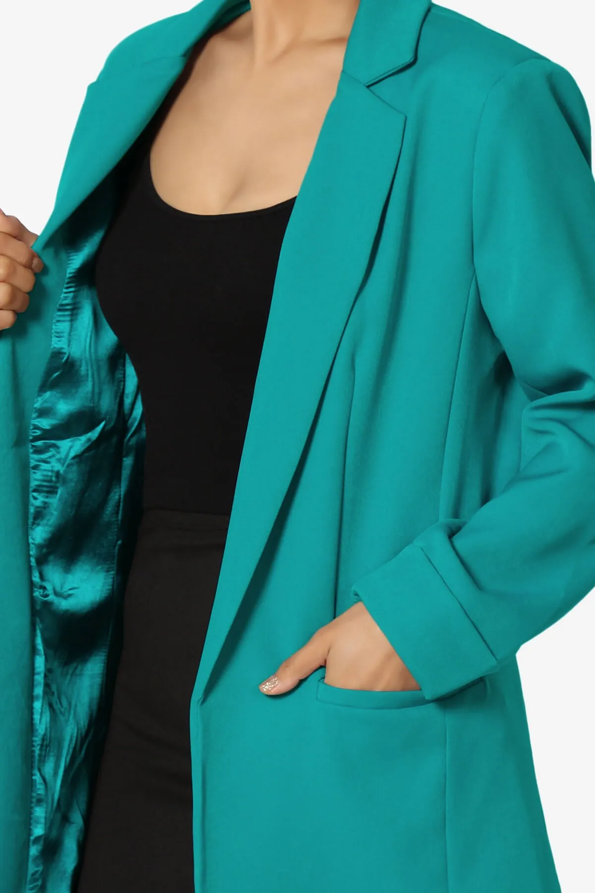 Malory Cuffed Sleeve Open Front Blazer