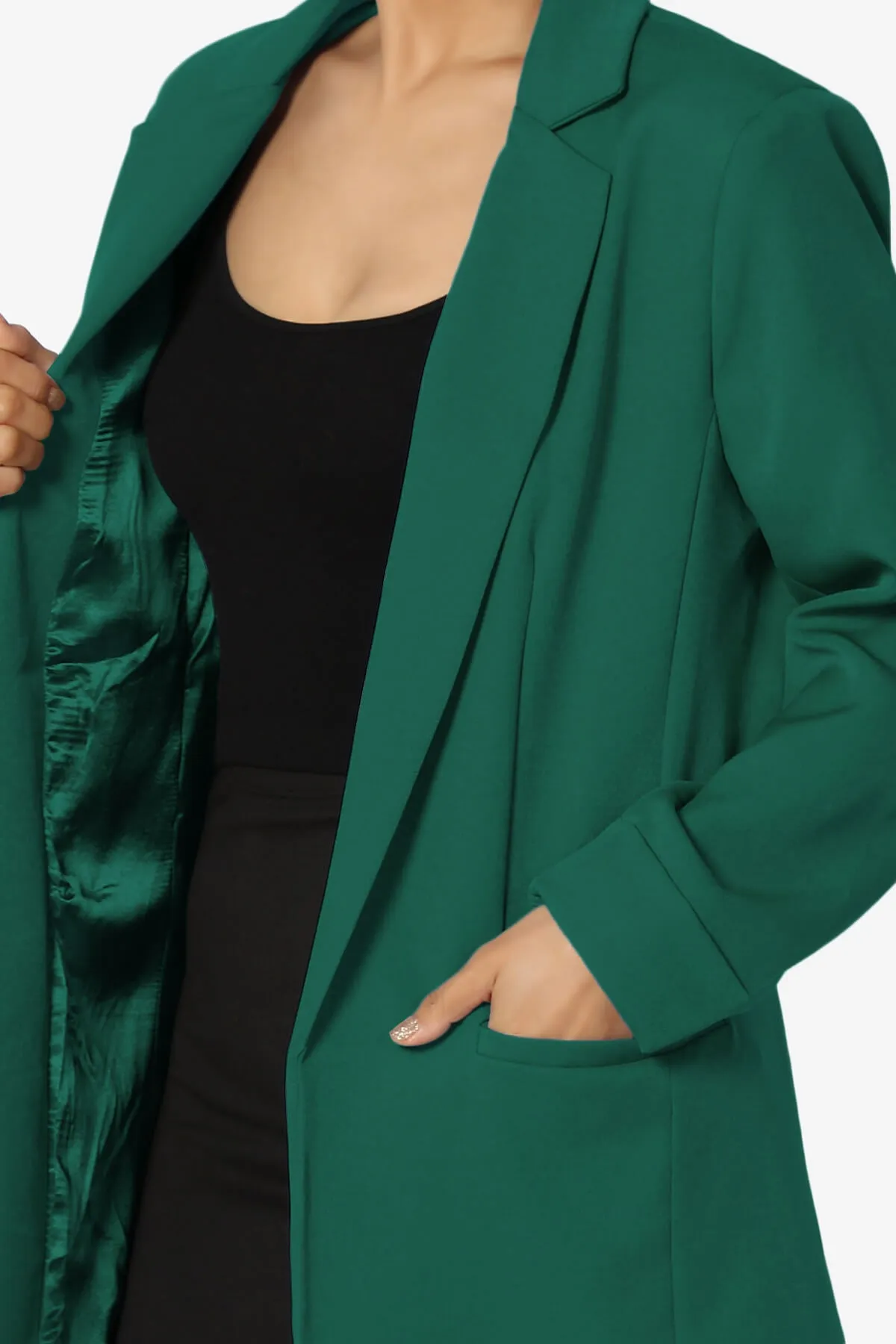 Malory Cuffed Sleeve Open Front Blazer