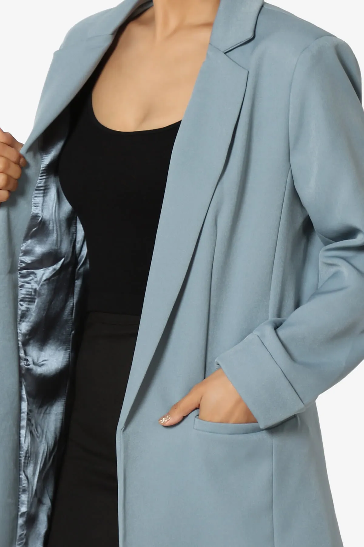 Malory Cuffed Sleeve Open Front Blazer