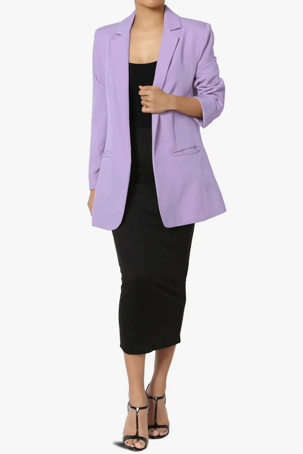 Malory Cuffed Sleeve Open Front Blazer