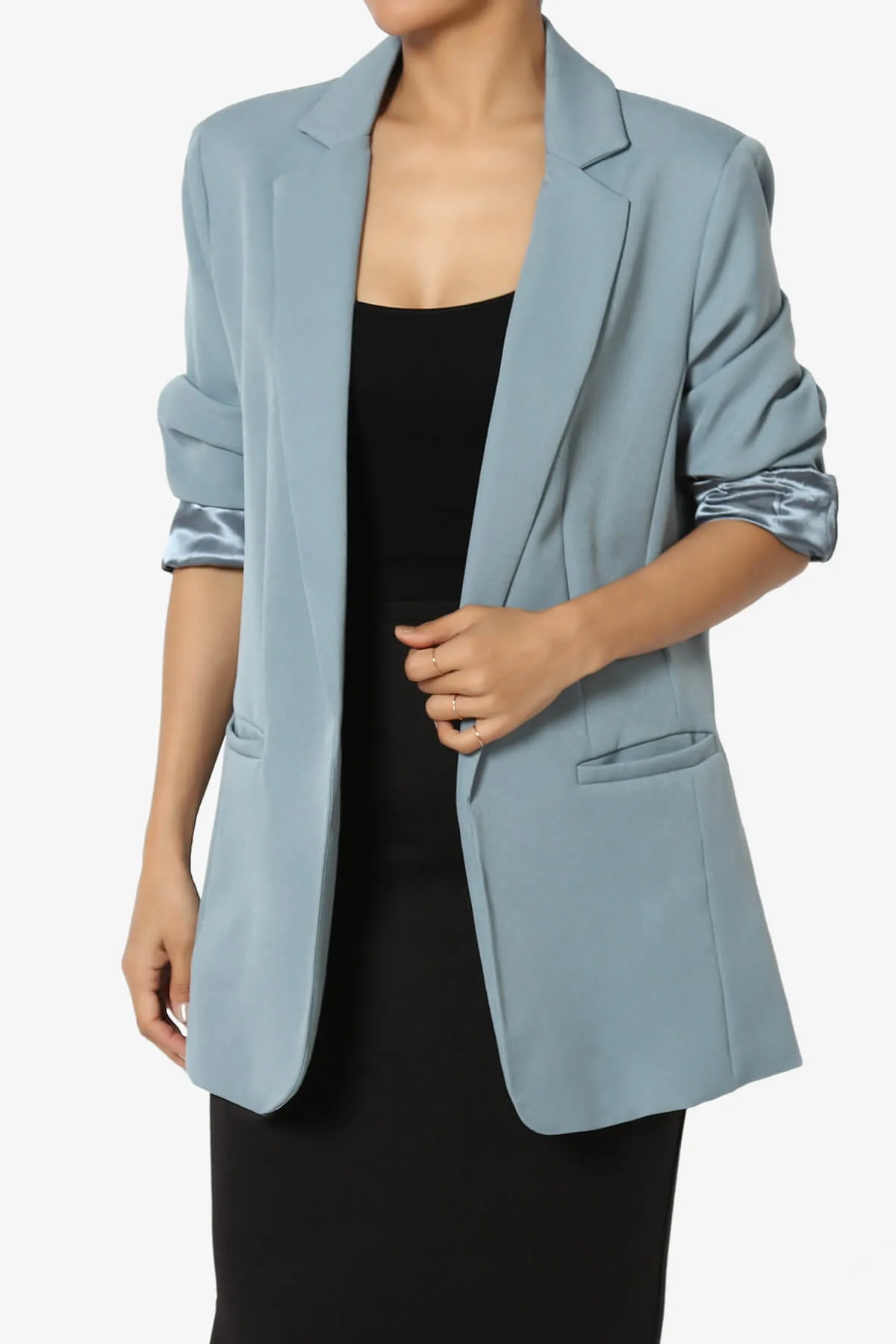 Malory Cuffed Sleeve Open Front Blazer