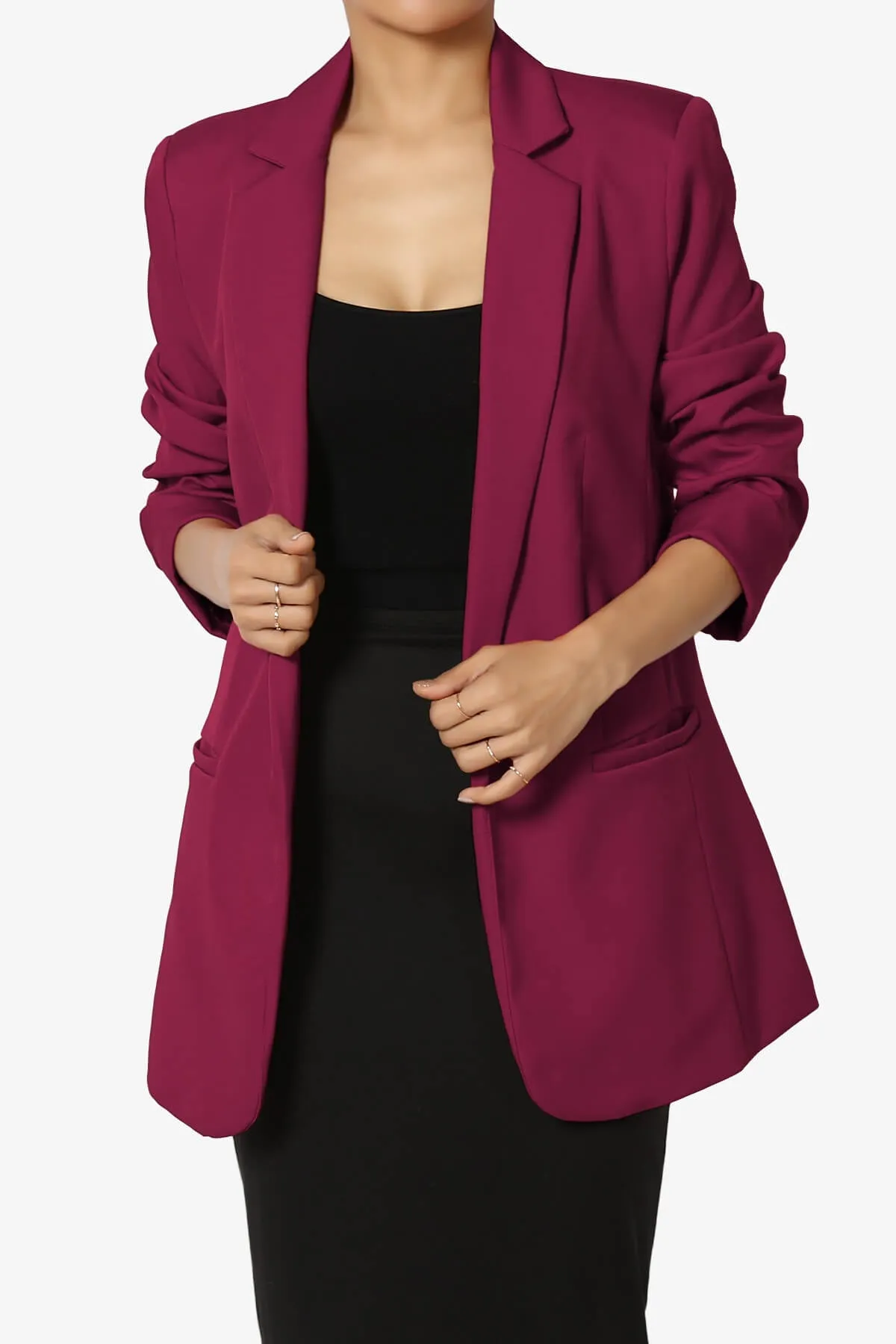 Malory Cuffed Sleeve Open Front Blazer