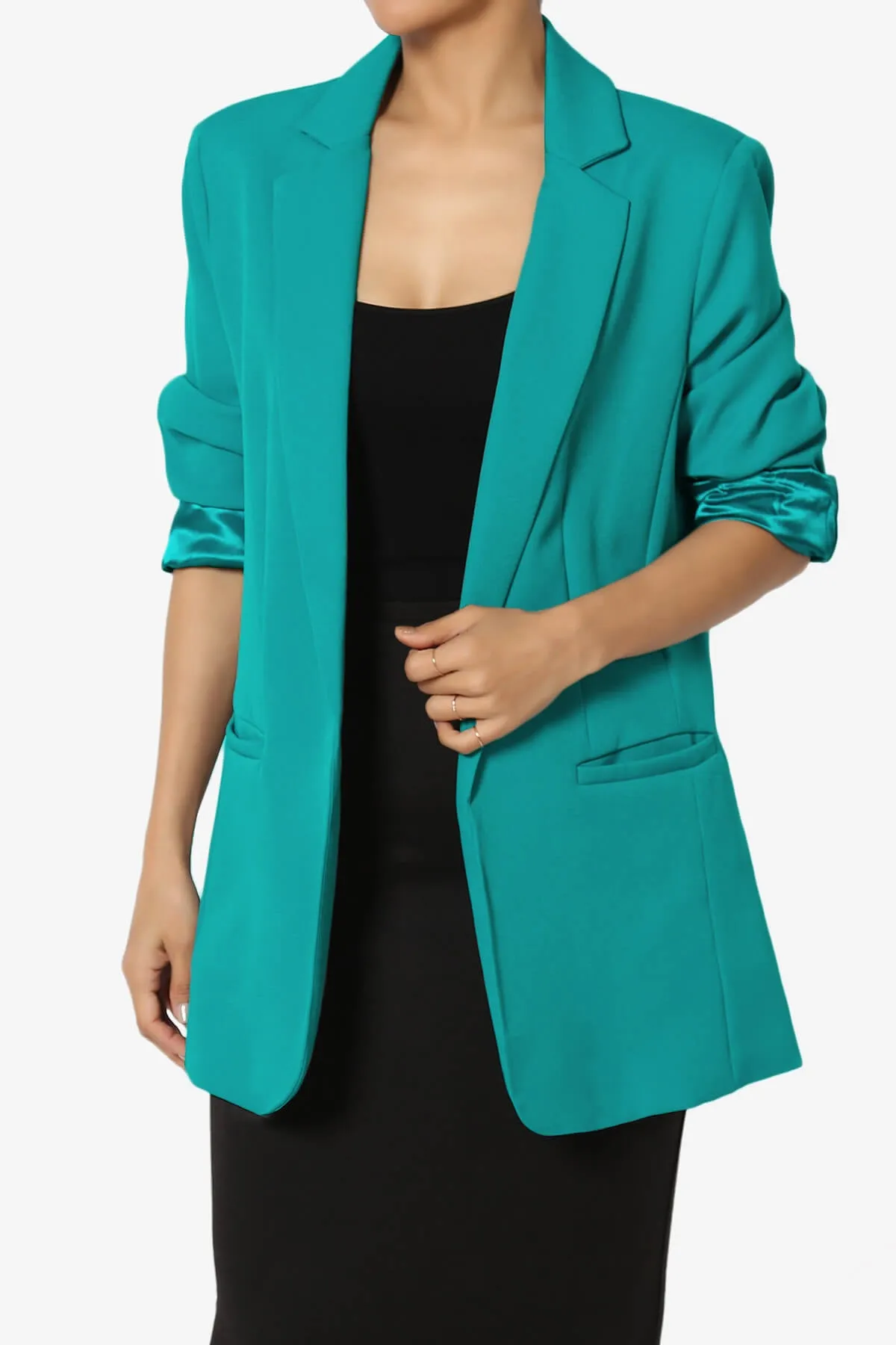 Malory Cuffed Sleeve Open Front Blazer