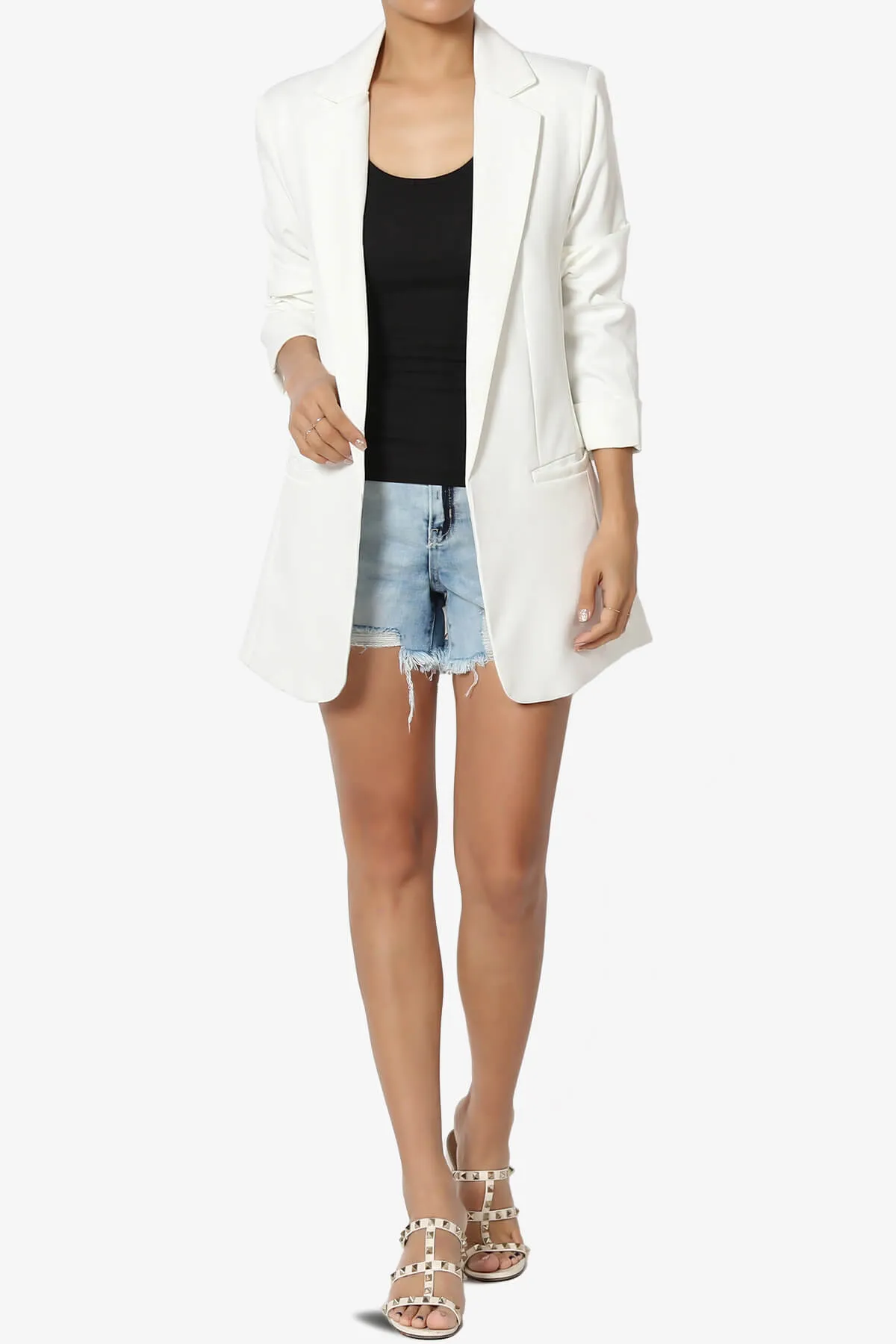 Malory Cuffed Sleeve Open Front Blazer