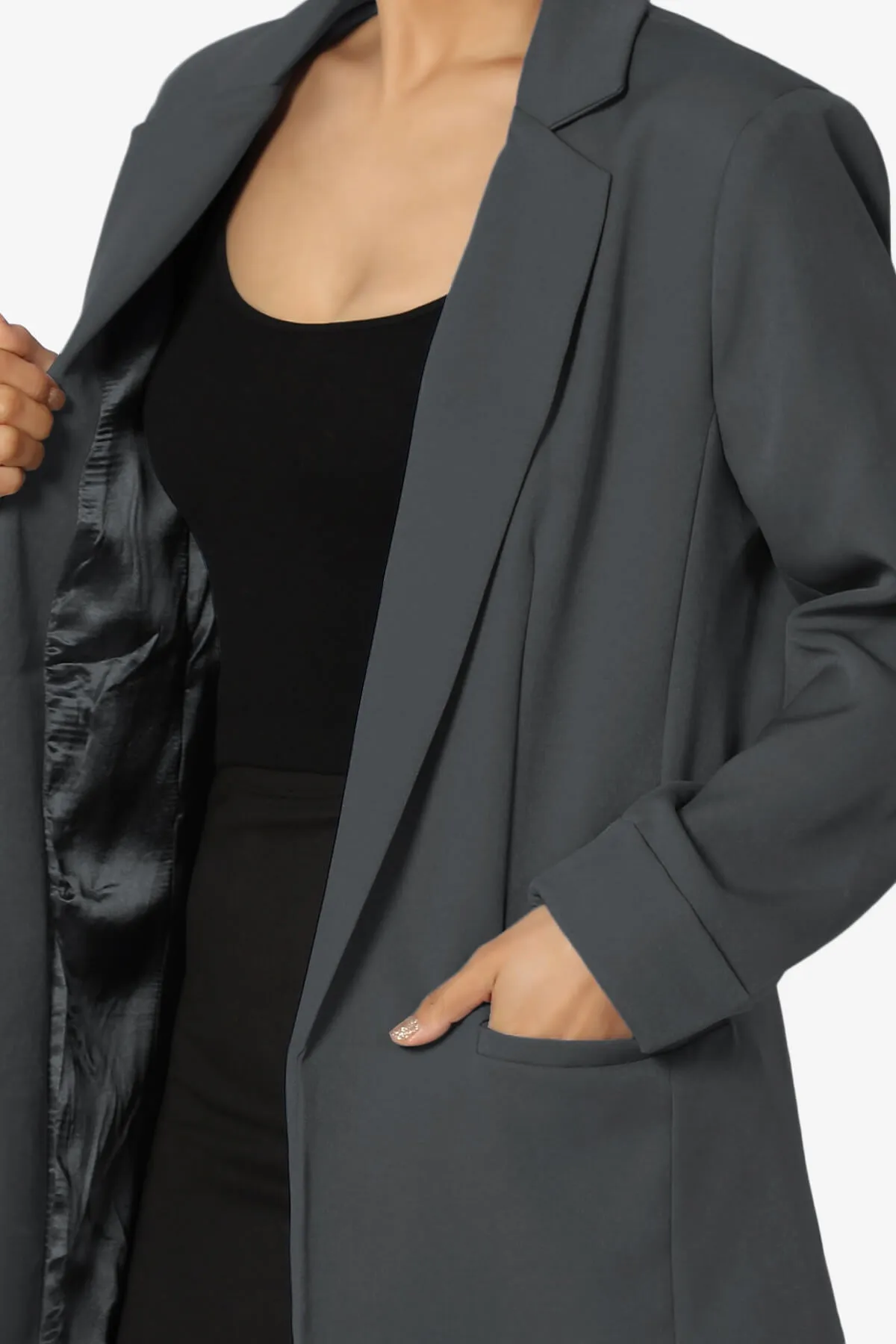 Malory Cuffed Sleeve Open Front Blazer