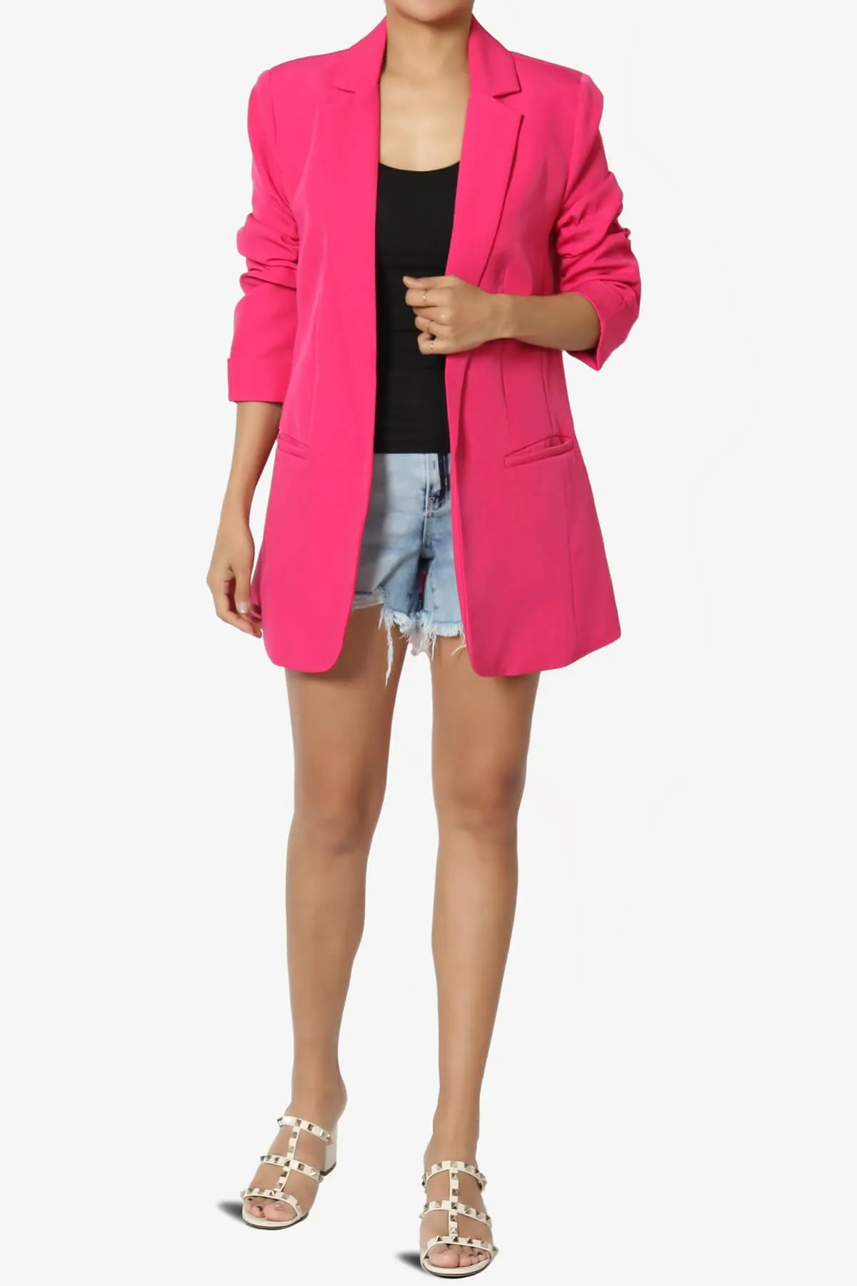 Malory Cuffed Sleeve Open Front Blazer