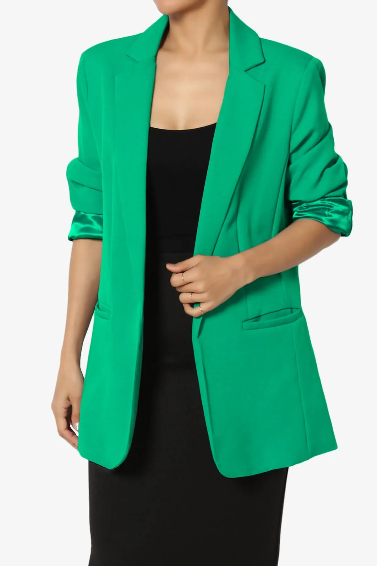 Malory Cuffed Sleeve Open Front Blazer