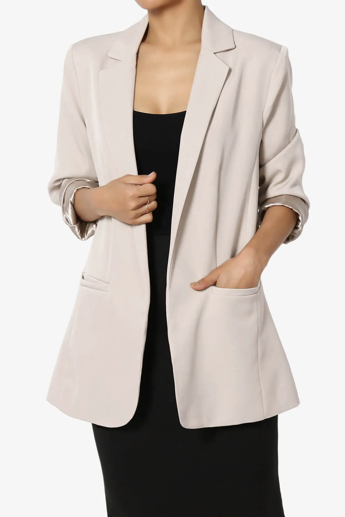 Malory Cuffed Sleeve Open Front Blazer