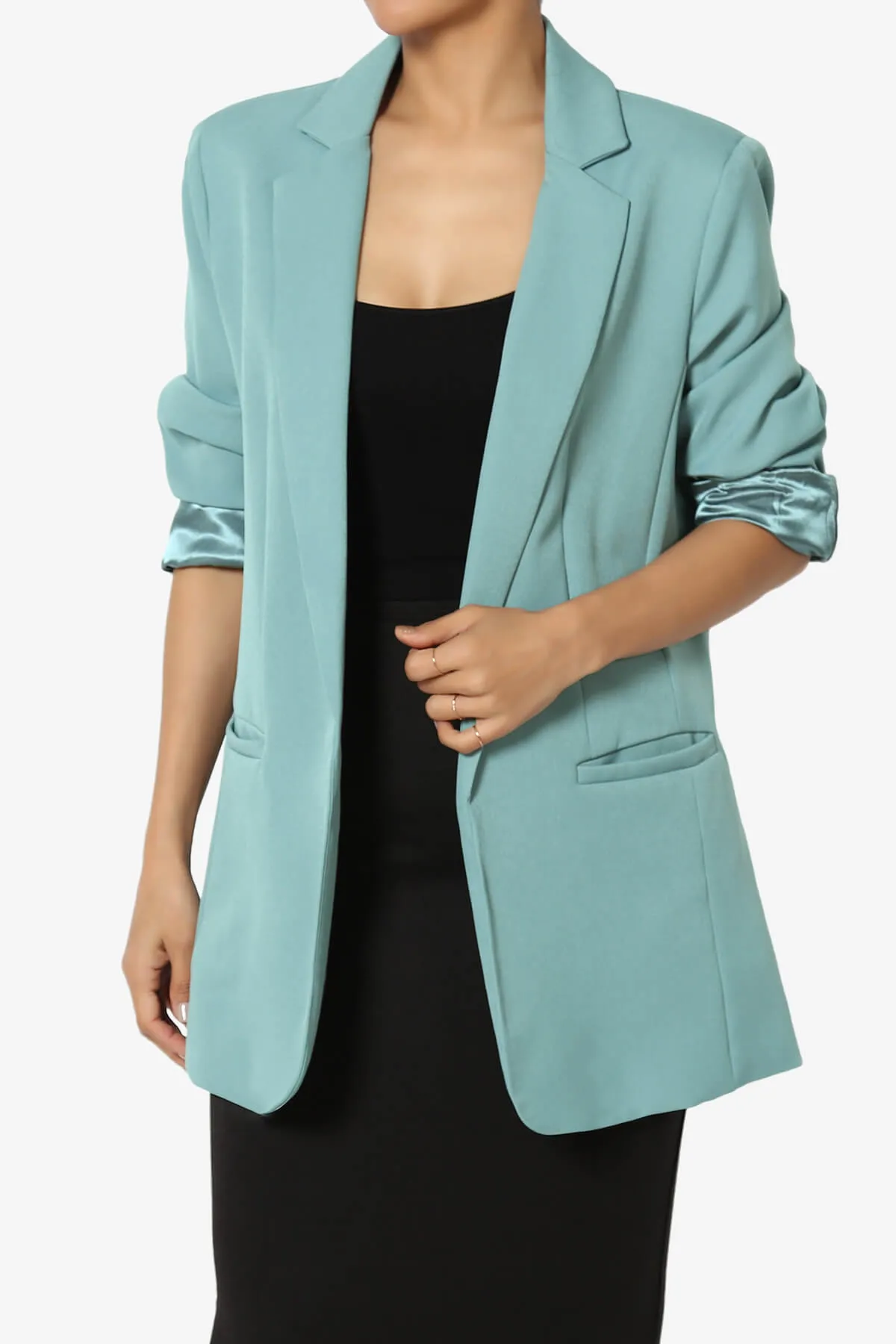 Malory Cuffed Sleeve Open Front Blazer