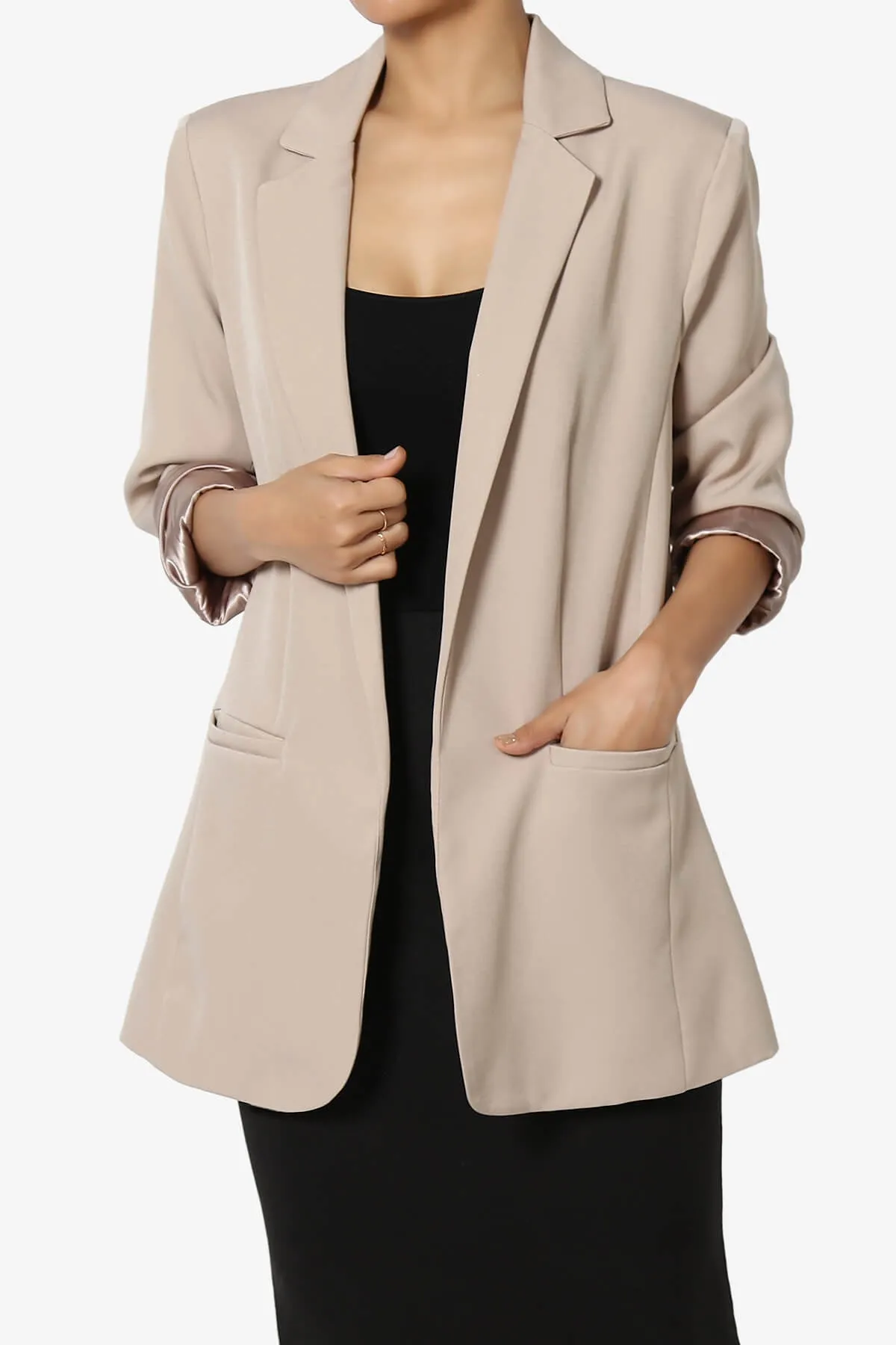 Malory Cuffed Sleeve Open Front Blazer