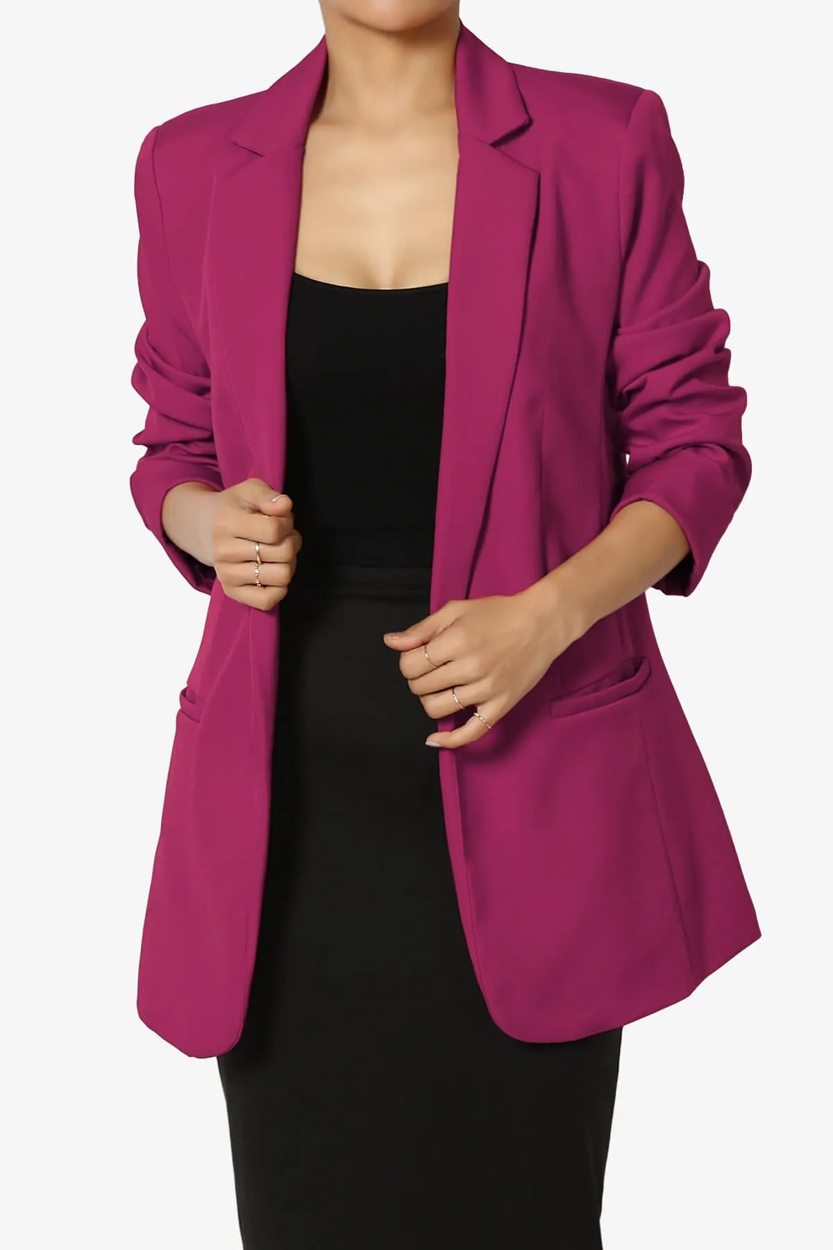 Malory Cuffed Sleeve Open Front Blazer