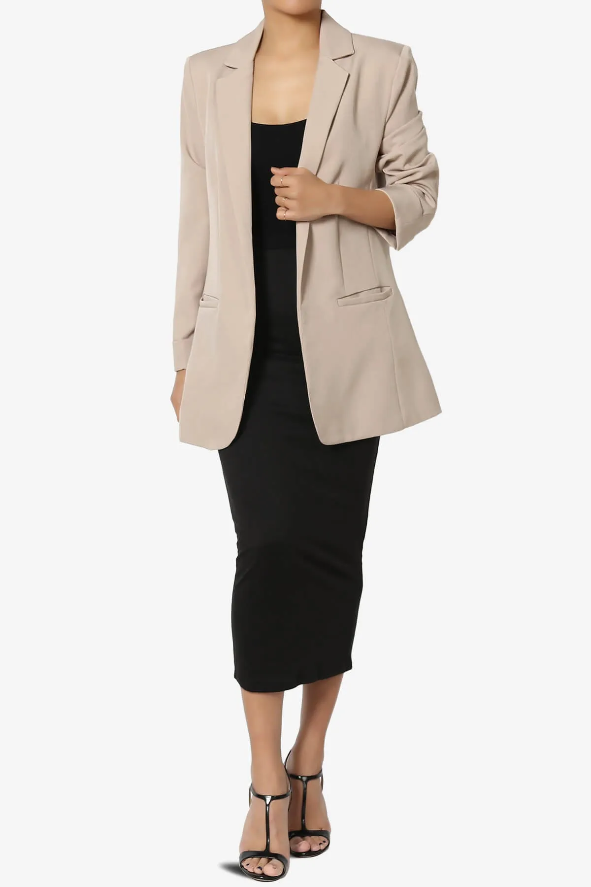 Malory Cuffed Sleeve Open Front Blazer
